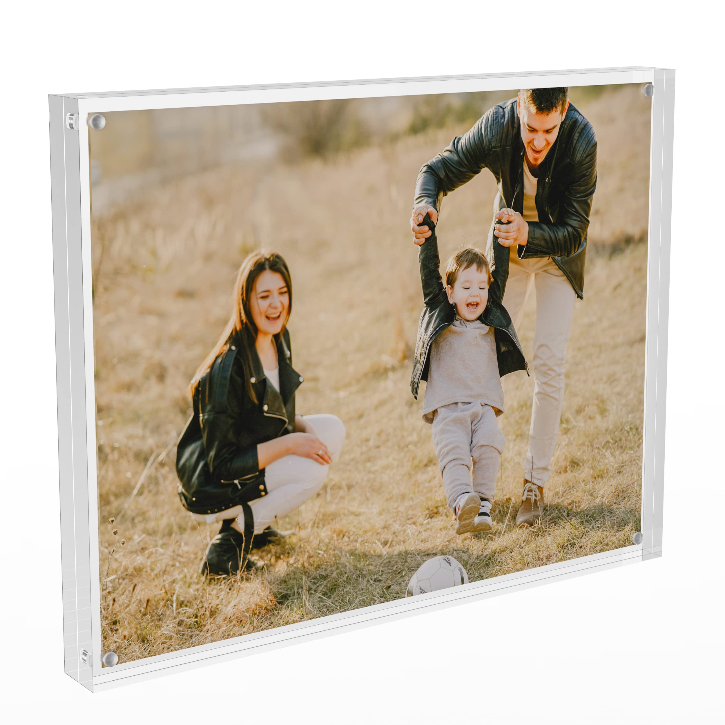 Sezanrpt Acrylic Picture Frames 8.5x11 Inches, Perspex Photo Frame for Wedding Pictures, Tabletop Freestanding Certification Fra