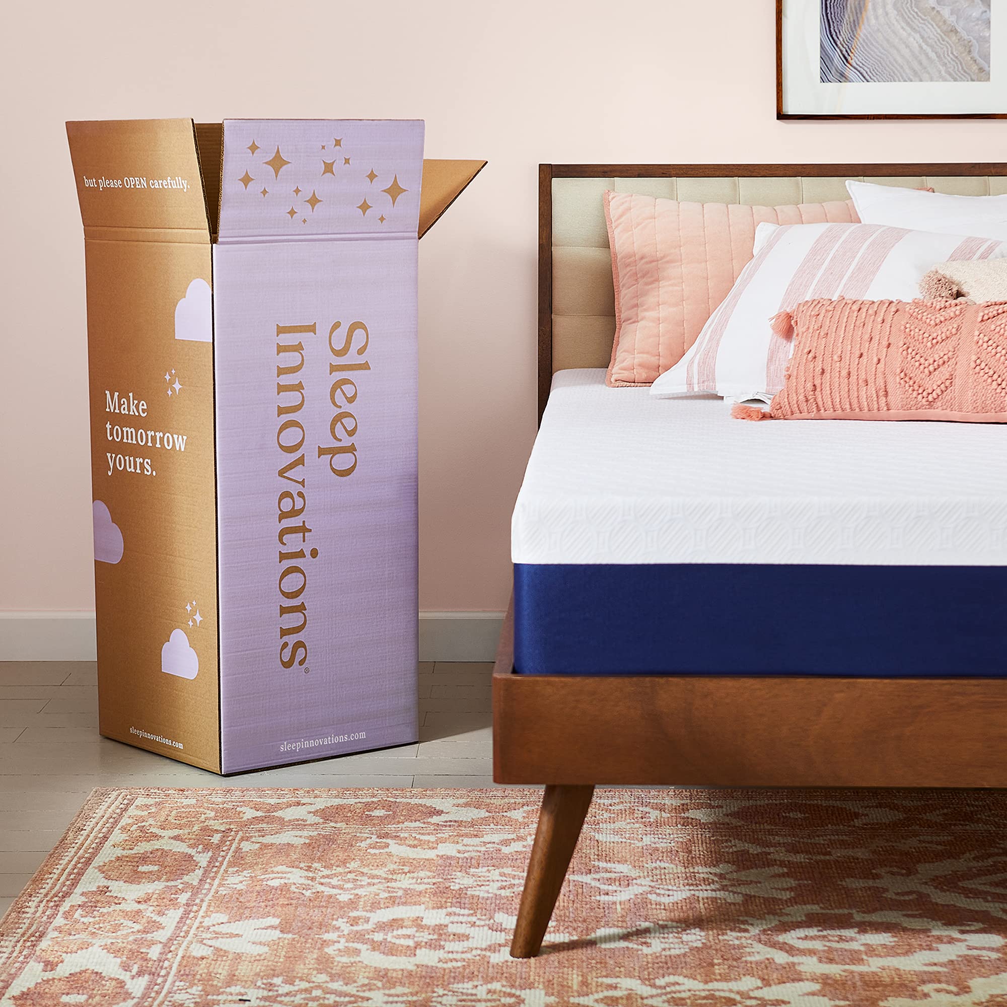 Sleep Innovations Shiloh 12 Inch Memory Foam Mattress with Ventilated Suretemp Foam for Breathability  California King Size  Bed in a Box  Medium Firm Support