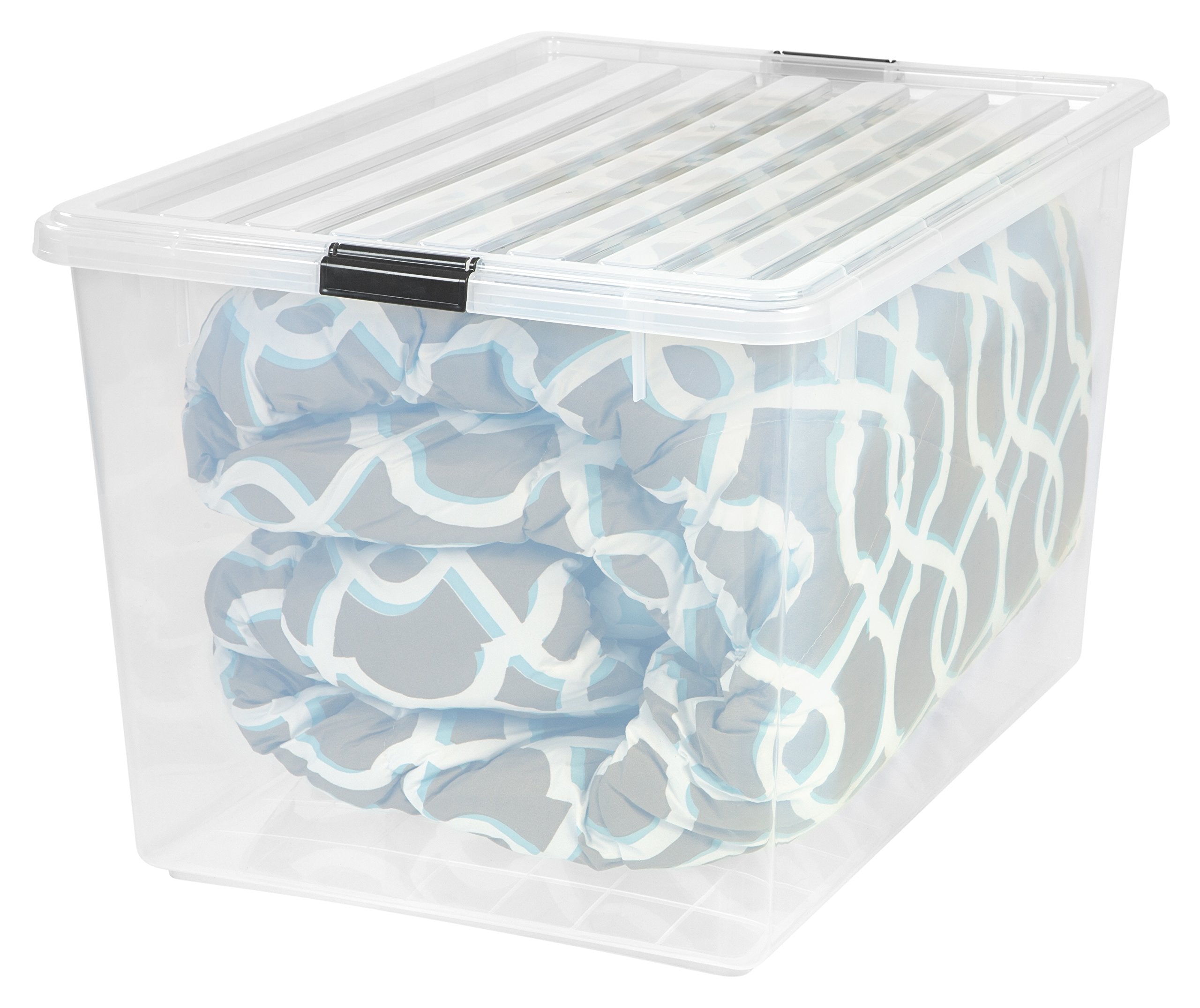 Iris Usa 132 Quart/33 Gal. Stackable Plastic Storage Bins With Lids And Latching Buckles, 1 Pack - Clear, Containers With Lids,