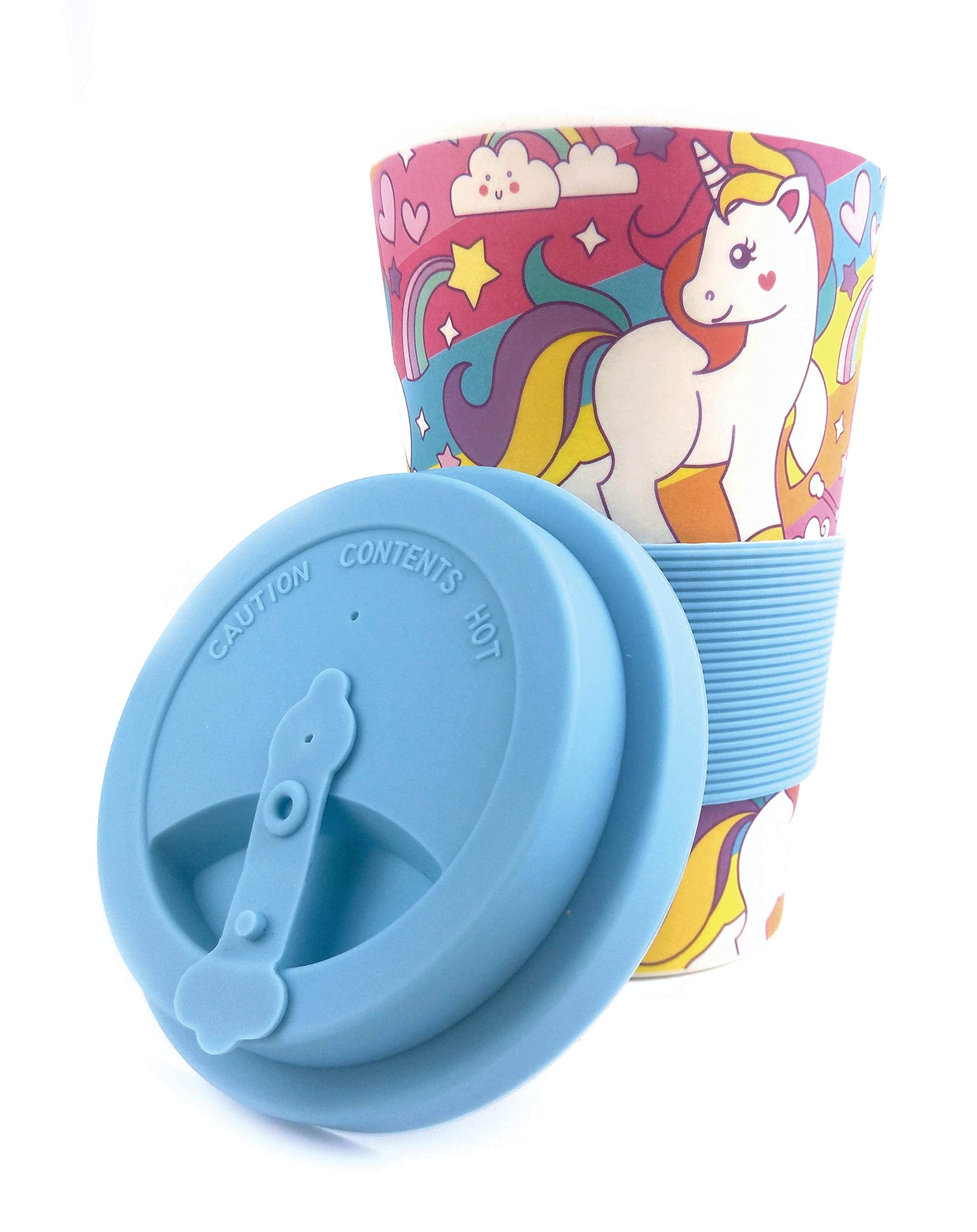 Tinymills Eco-Friendly Reusable Plant Fiber Travel Mug With Unicorn Design Gift For Girls Easter Basket Stuffer
