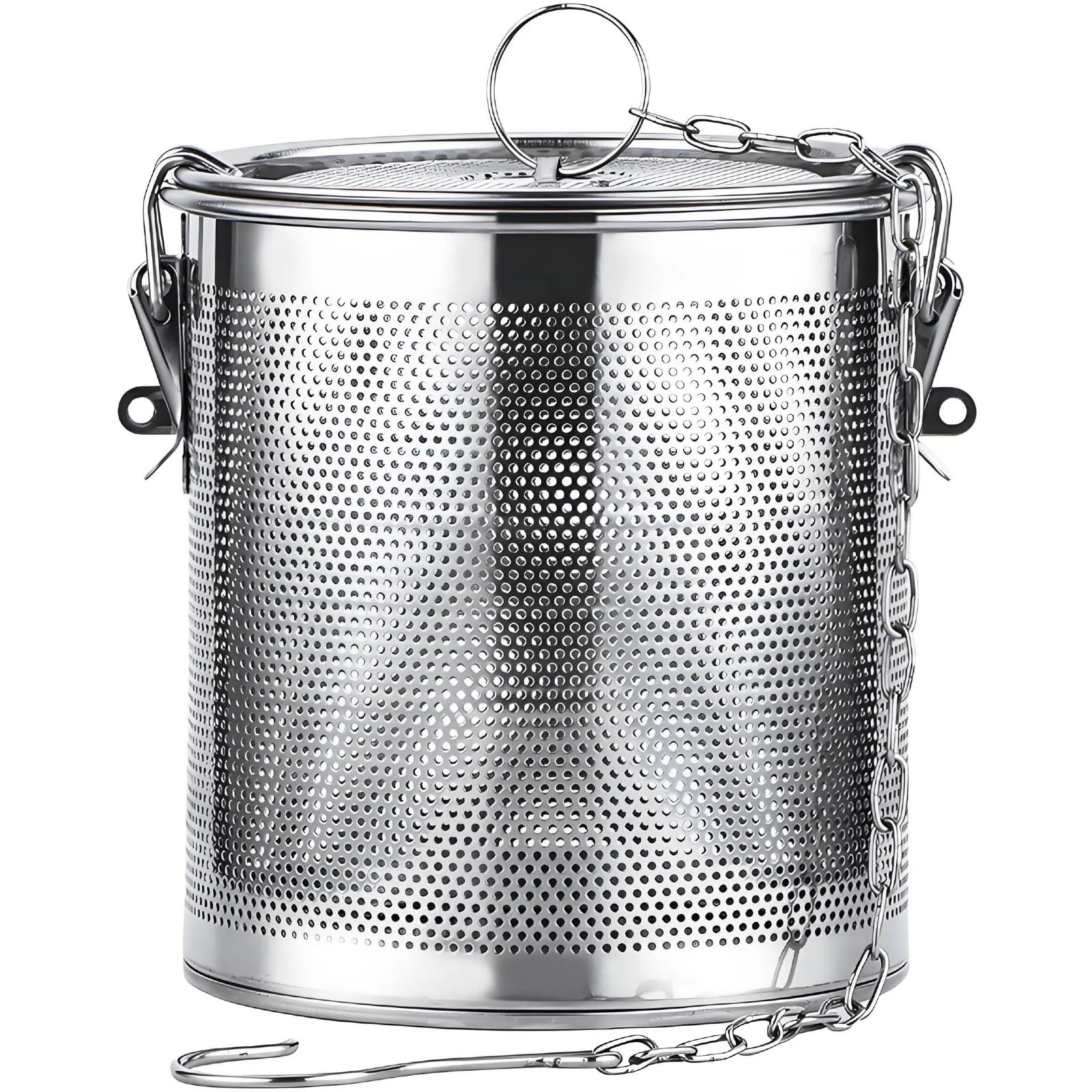 Vexillaris Stainless Steel Spice Infusion Basket, Large Cooking Spice Strainer, Mesh Design Strainer Soup Separator Basket with 