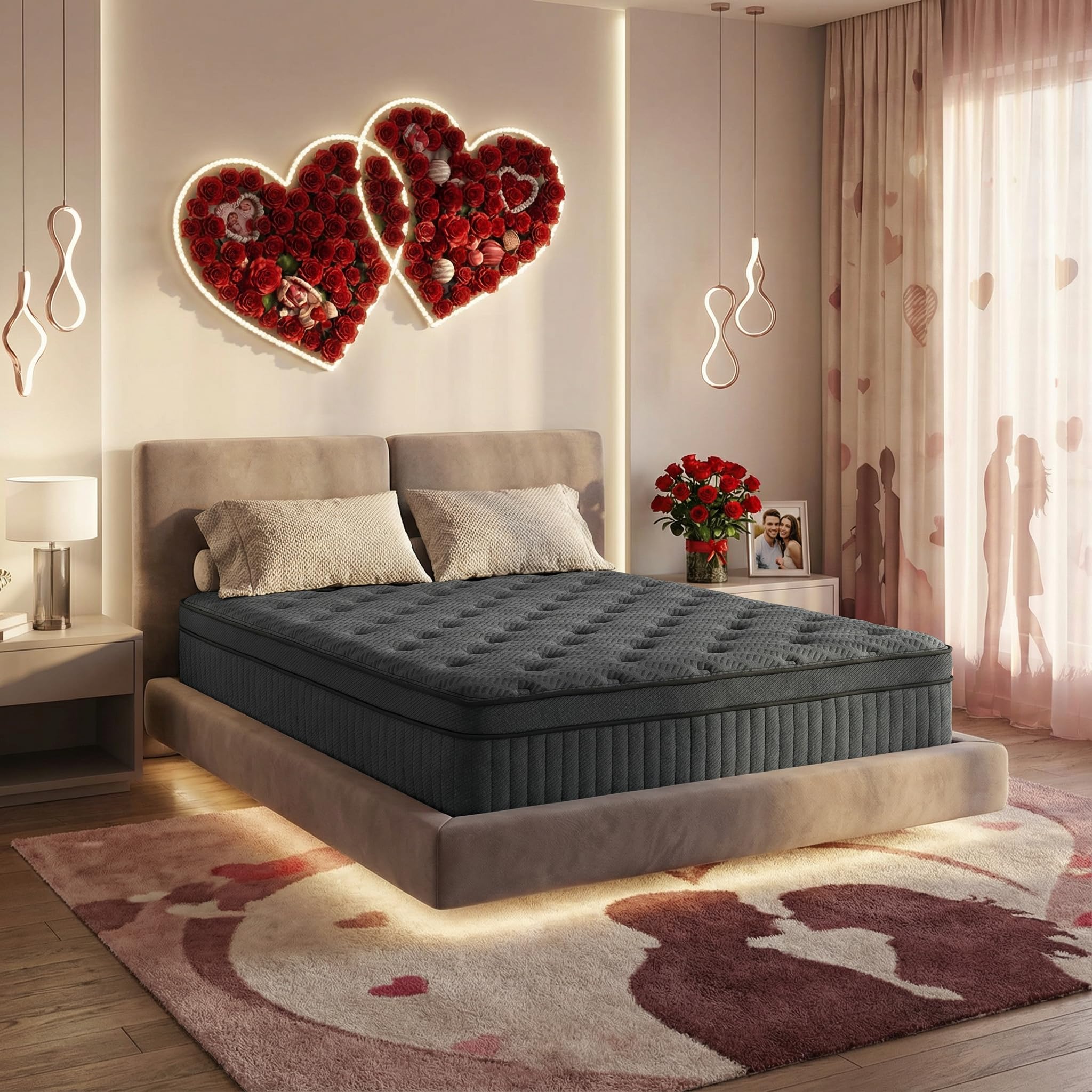 Inight Full Size Mattress, 12 Inch Full Size Mattresses In A Box, Hybrid Gel Memory Foam & Individual Pocket Springs, Edge Suppo