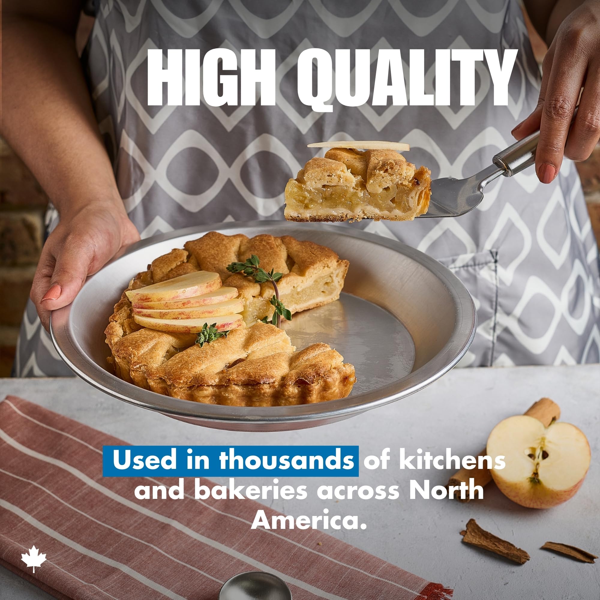 Norjac Pie Pan 9 Inch, 3 Pack, 100% Pure Aluminum, Sturdy, Rust Free, Made In Canada.