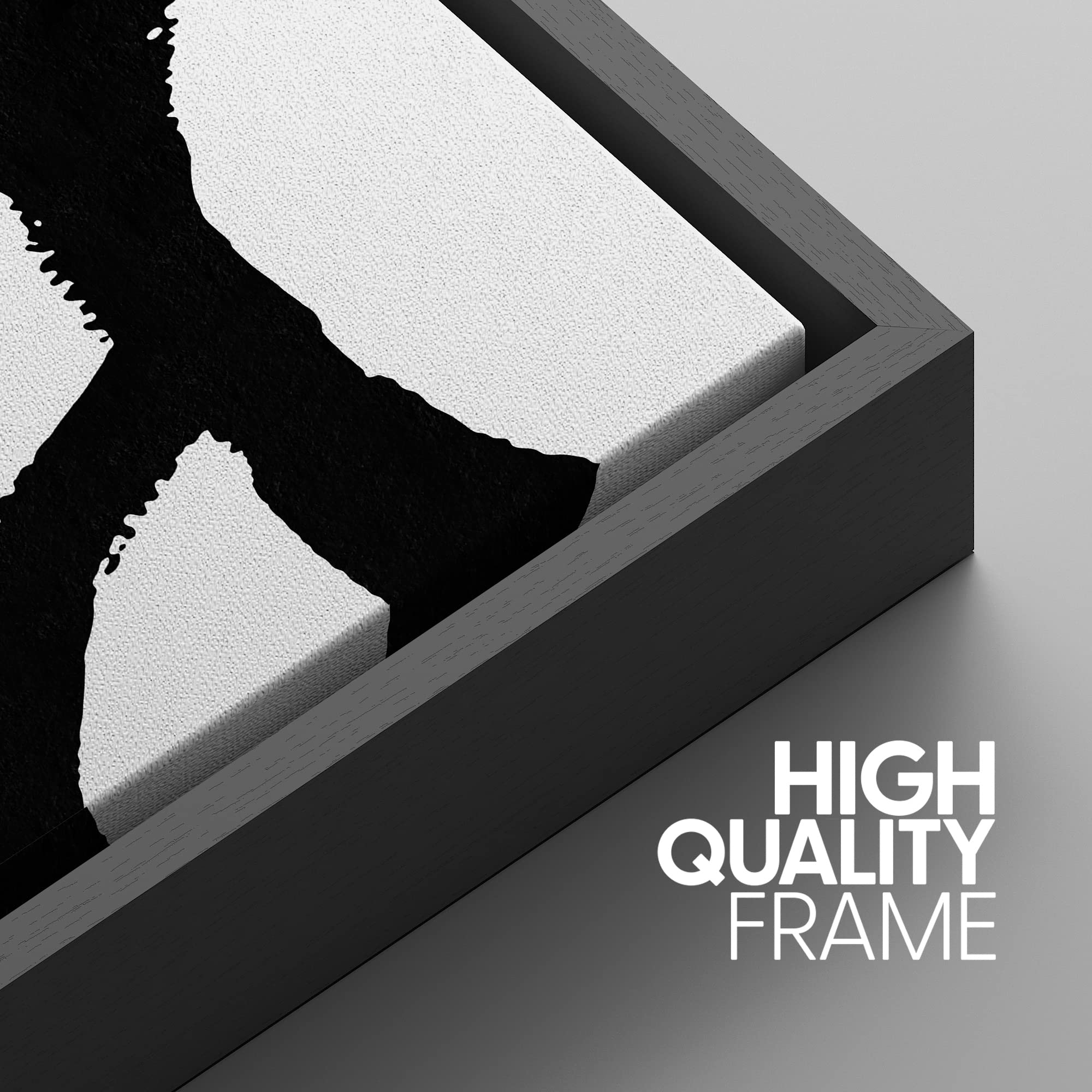 Signwin Framed Canvas Print Wall Art Trio Of Dark Paint Strokes Abstract Shapes Illustrations Modern Art Industrial Dramatic Bla