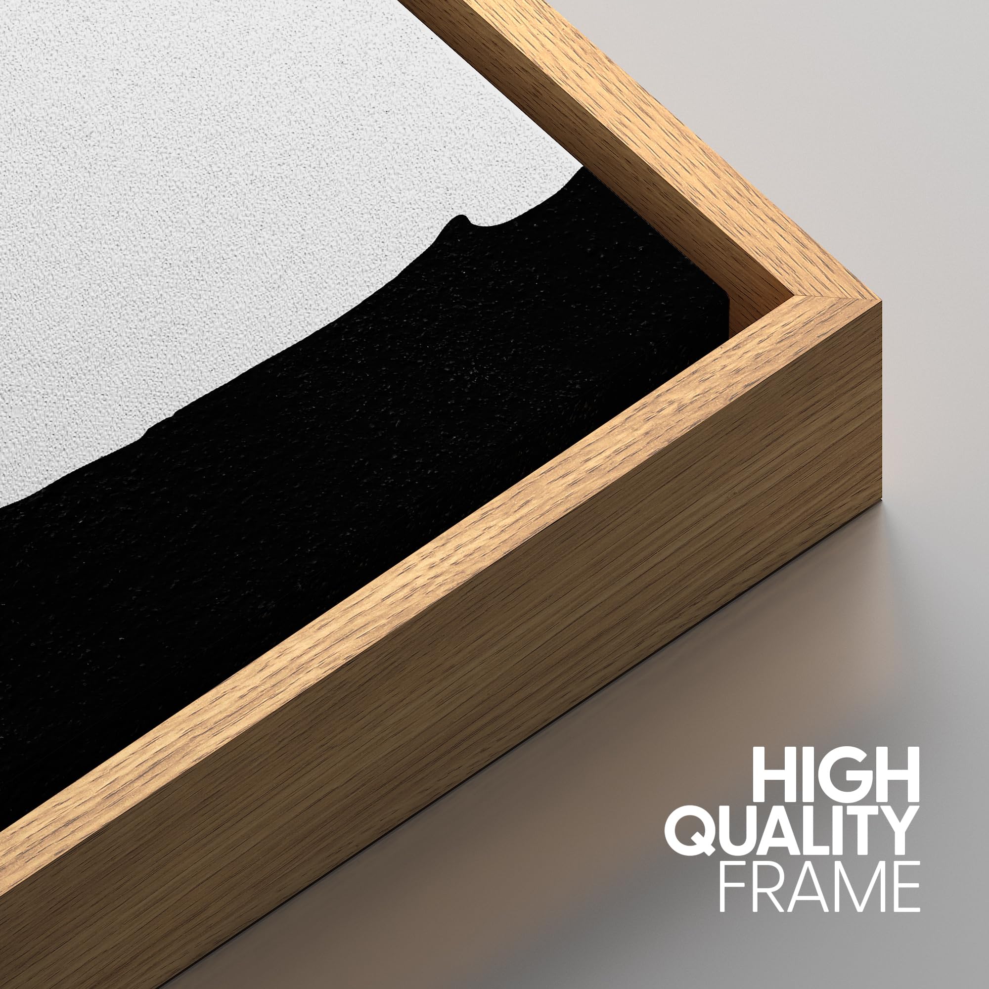 Signford Framed Canvas Print Wall Art Set Abstract Black And White Brushstrokes Illustrations Modern Art Relax/Calm For Living R
