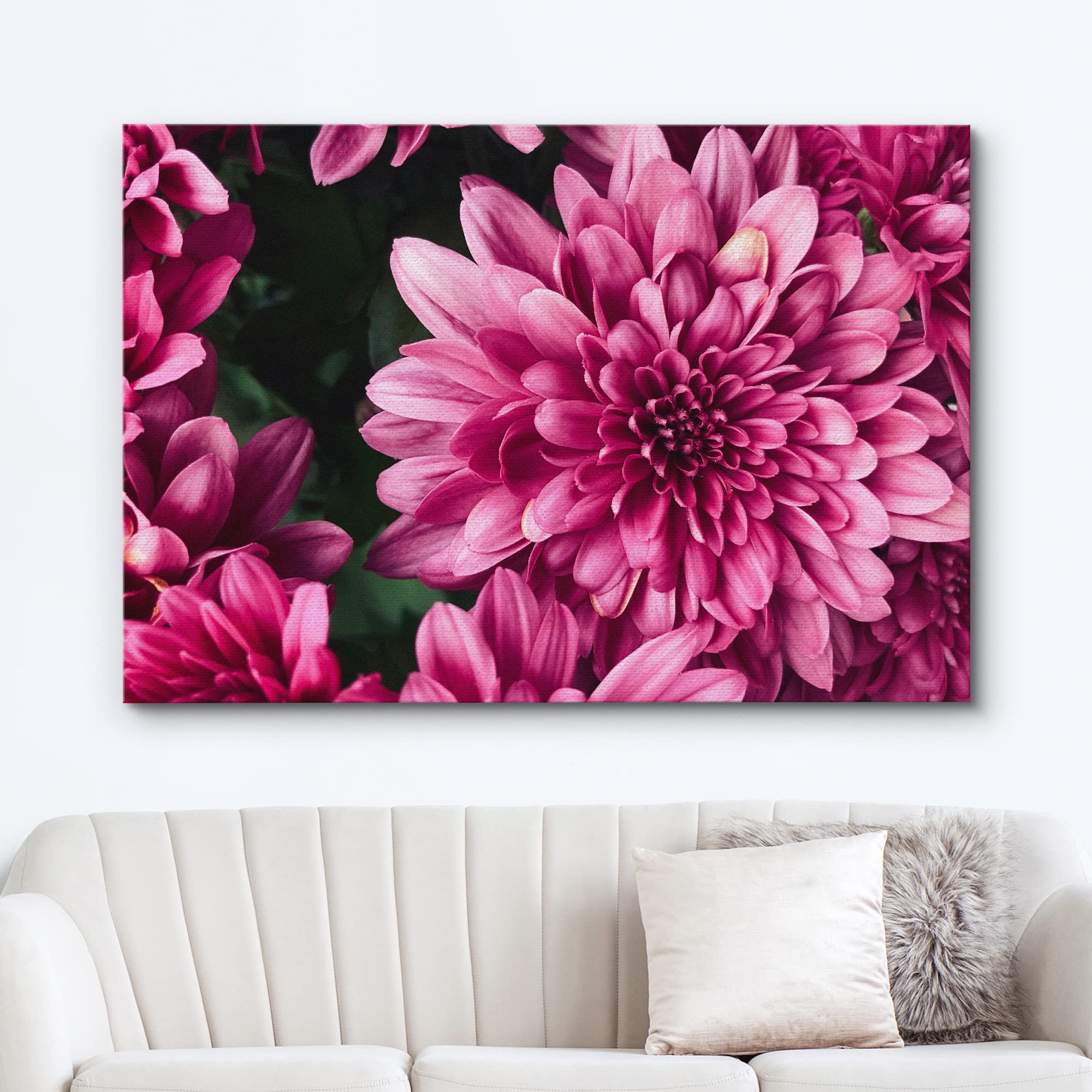 Wall26 Canvas Print Wall Art Close Up Neon Hot Pink Gerbera Flower Nature Floral Photography Realism Botanical Wilderness Zen Ru