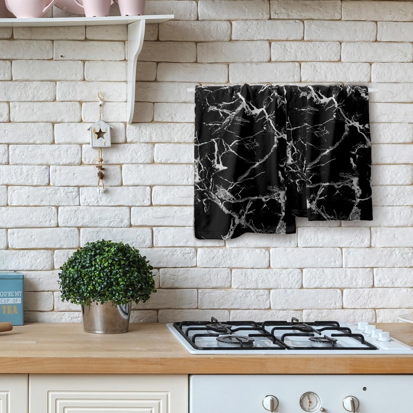 Black Marble Hand Towels Black And White Marble Texture Print Bathroom Hand Towels Soft Decorative Fingertip Towels For Guestroo