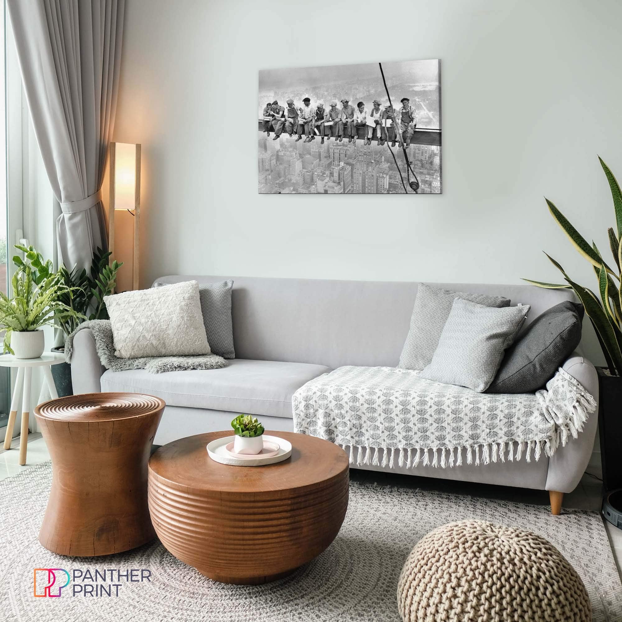 Panther Print, Large Canvas, Framed, Modern Wall Art For Bedroom And Living Room, Quality Men At Lunch Picture Prints For Walls,