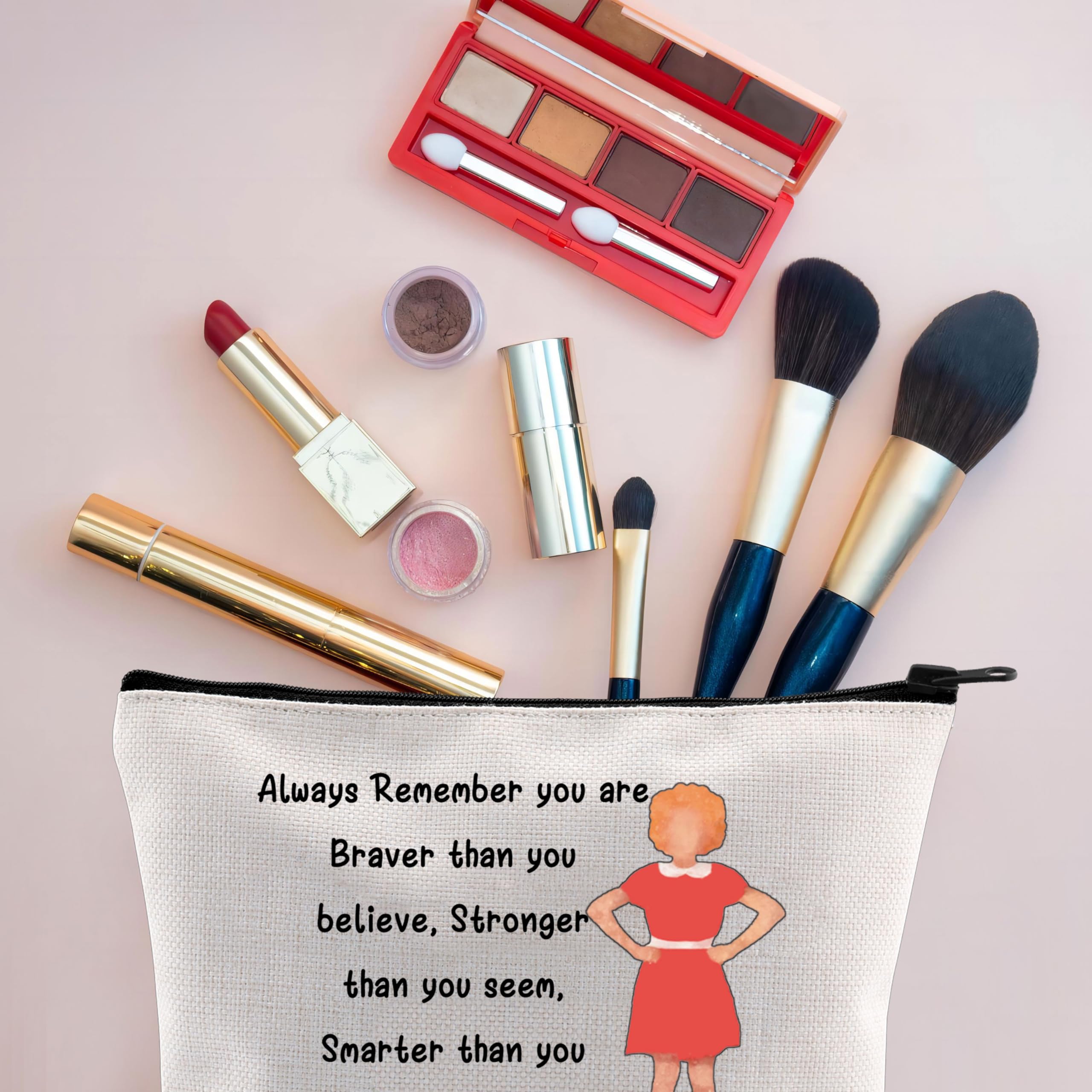 Vamsii Annie Musical Gift Makeup Bag Polyester, Waterproof Canvas, Inspirational Quote, 16*23 Cm, Ideal For Travel, Work, Theatr