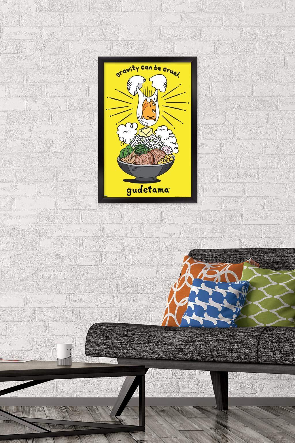 Trends International Gudetama - Gravity Wall Poster, 14.725'' X 22.375'', Black Framed Version