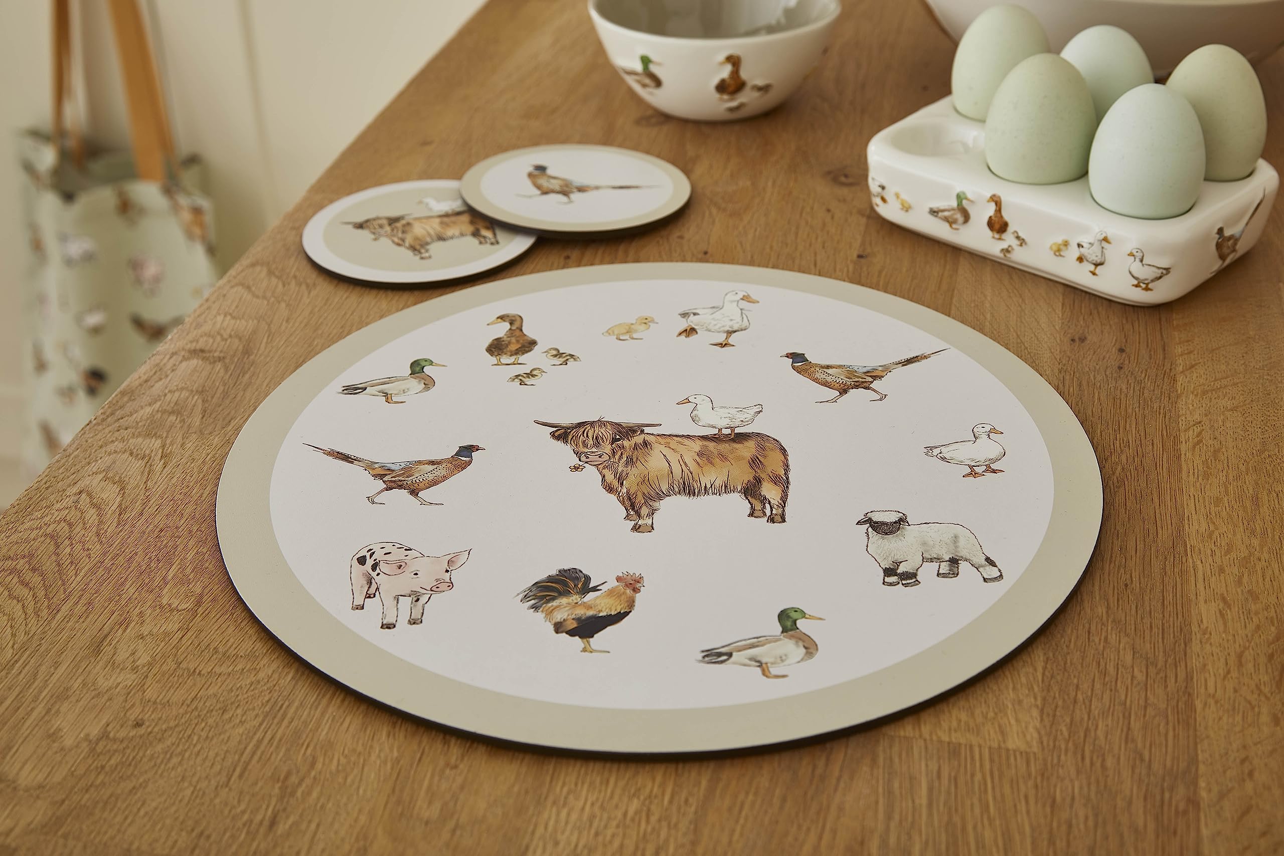 Cooksmart Pack Of 4 Table Place Mats | Place Mats For Table With British Designs | Table Mats For All Types Of Kitchens - Butter