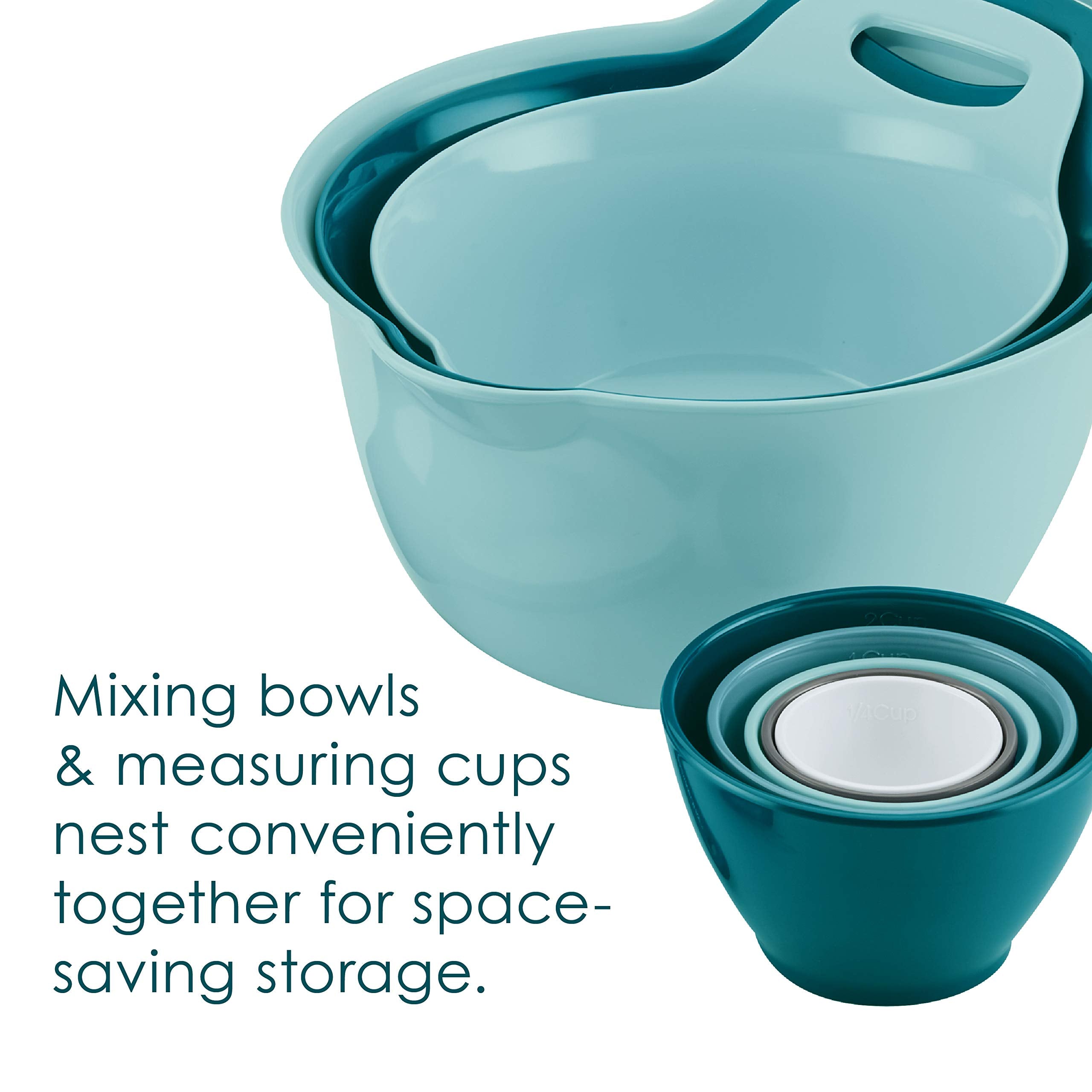 Rachael Ray Tools And Gadgets Mix And Measure Cooking / Baking Prep Set With Mixing Bowls, Measuring Cups, And Tools - 10 Piece,