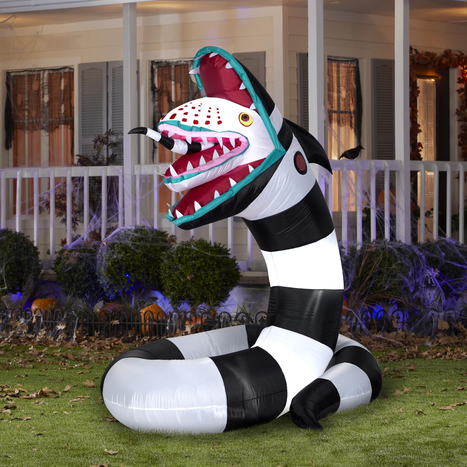 Gemmy 6 Foot Beetlejuice Sandworm Light Up Halloween Inflatable Lawn Decoration