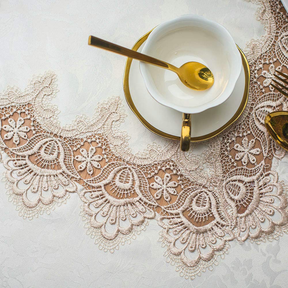 Artable Lace Table Cloths Rectangle Fall Antique Flower Decor Macrame Tablecloth For Outdoor Farmhouse Rustic Kitchen Party Birt