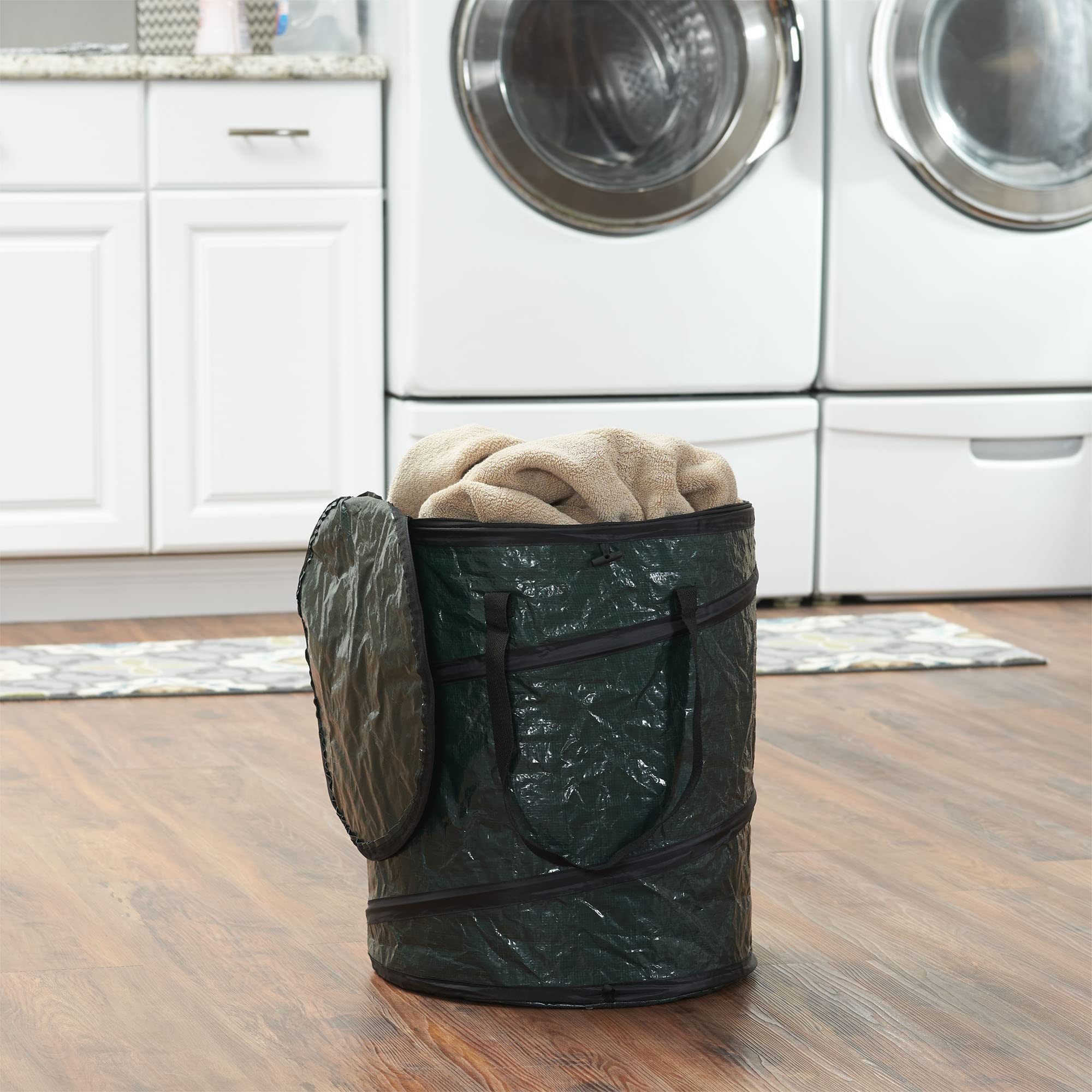 Household Essentials Pop Up Hamper, Pop Up Camping Trash Can, Great For Outdoor Or Indoor Use, Portable And Collapsible With Zip