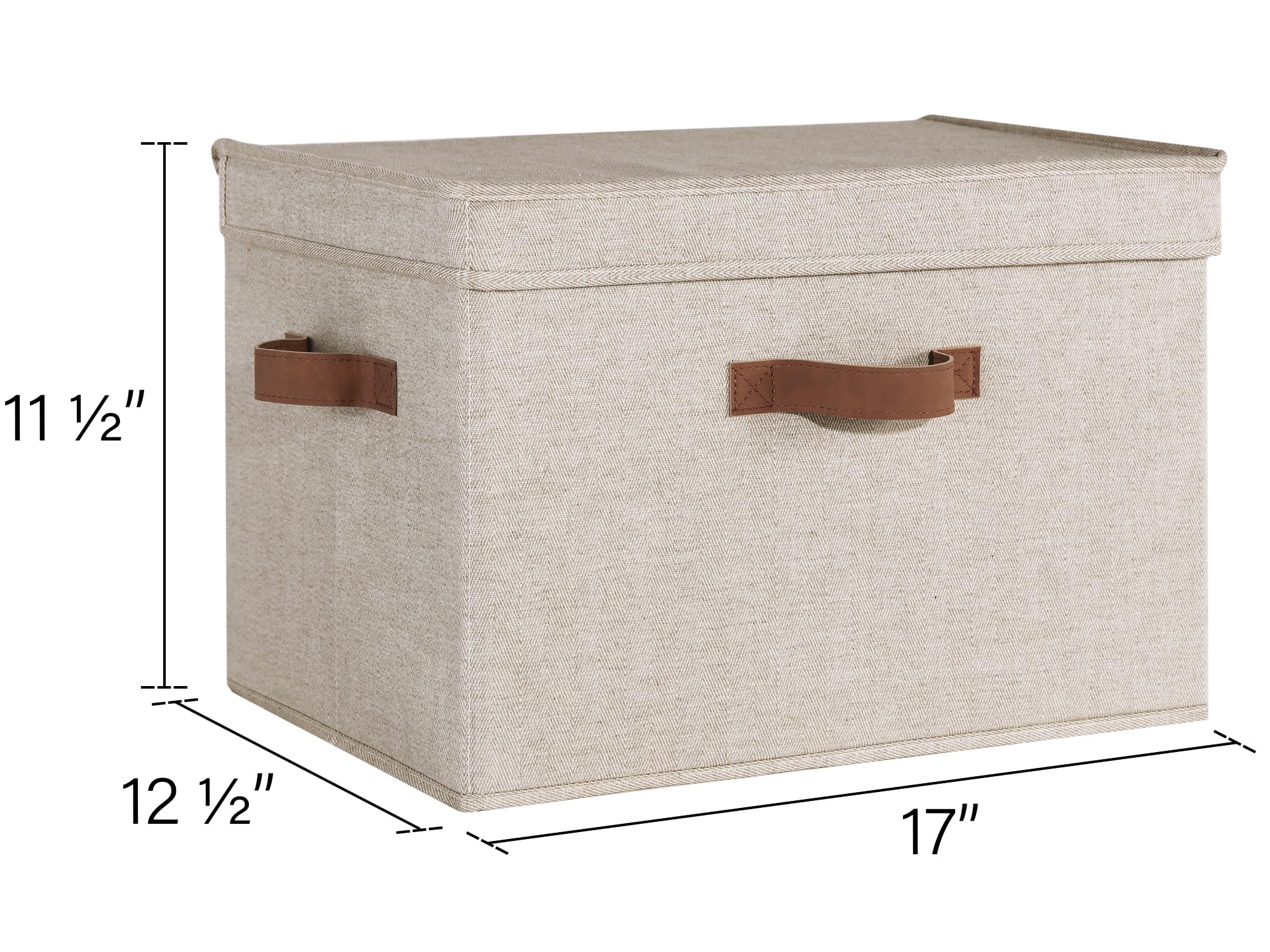 Storageworks Closet Storage Bin With Lids, Decorative Storage Boxes With Handles, Fabric Storage Bins For Clothes, Jumbo, Brown