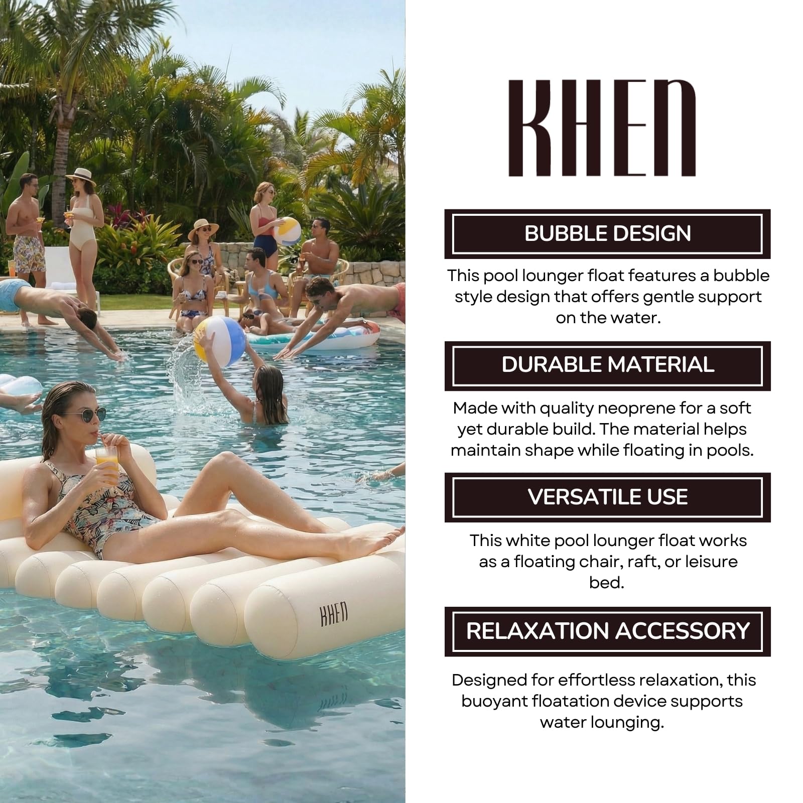 Bubble White Pool Lounger