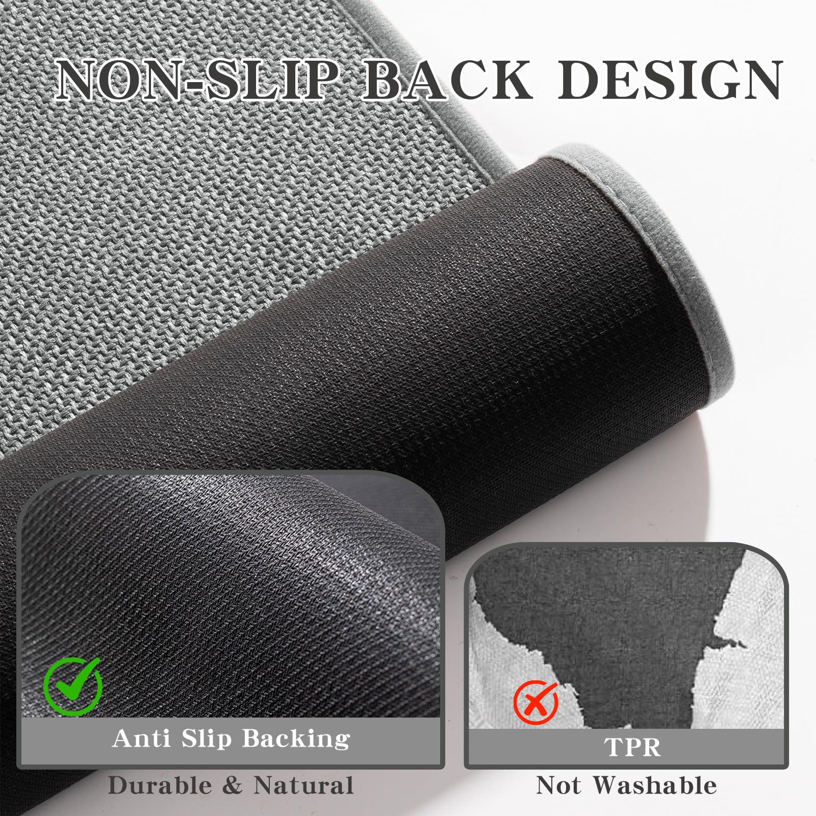 Chakme Bathroom Rugs Mat 47X17, Ultra Thin Non Slip Bath Mat Runner Quick Dry Absorbent Bath Mat For Bathroom Floor, (Dark Grey,