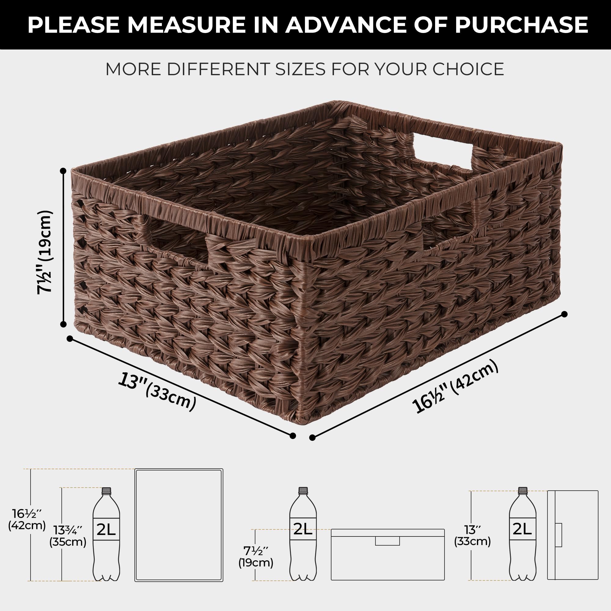 Granny Says Large Wicker Basket, Decorative Woven Basket For Storage, Waterproof Storage Basket Organizer, Wicker Storage Basket