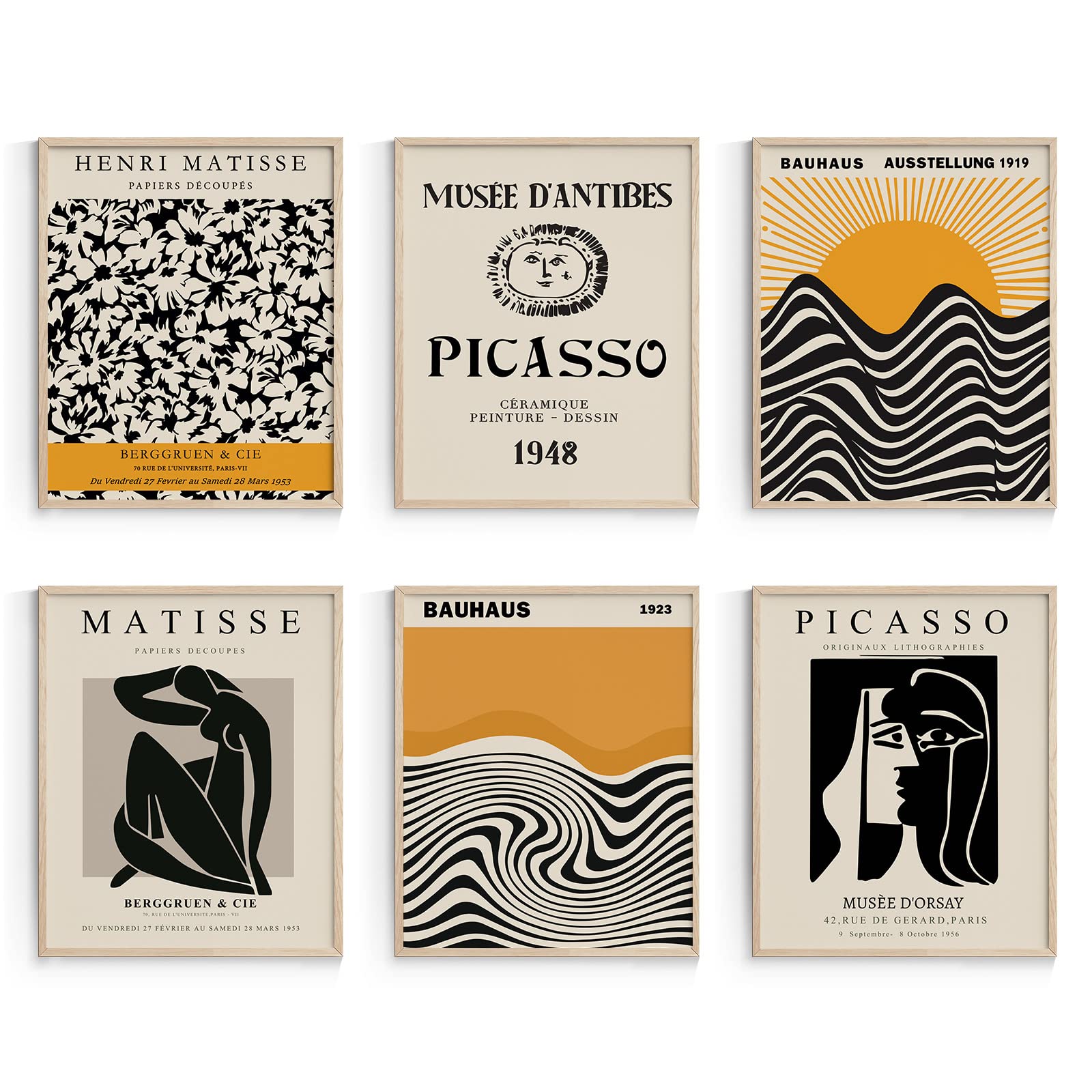 Habseligkeit Matisse Posters For Room Aesthetic,Minimalist Abstract Line Wall Poster, Retro Room Decor Aesthetic Vintage Prints