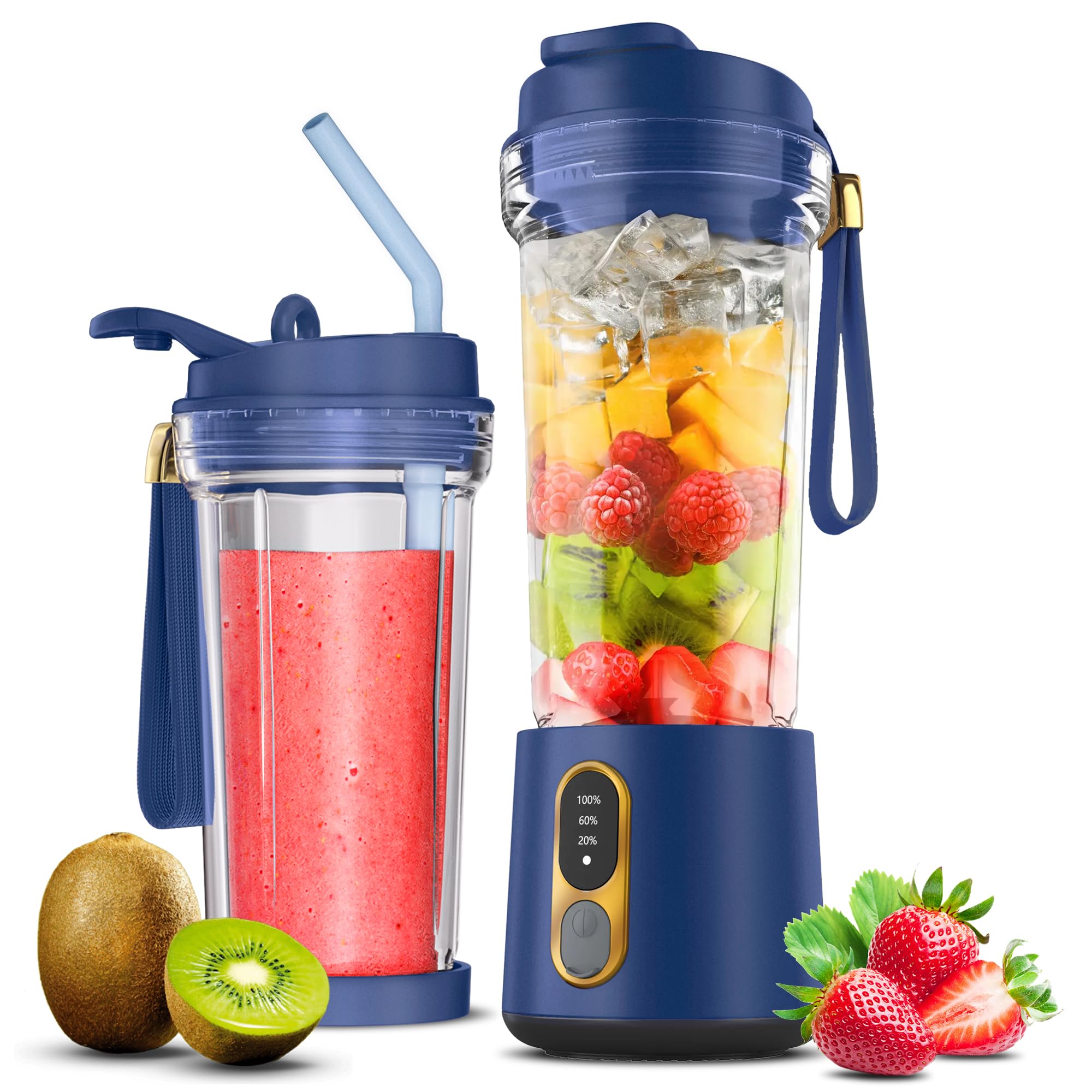 Homebasic R100 Portable Blender 500Ml | 300W 18,000 Rpm | 6 Stainless Steel Blades | 4000Mah UsbC Rechargeable | BpaFree Trita