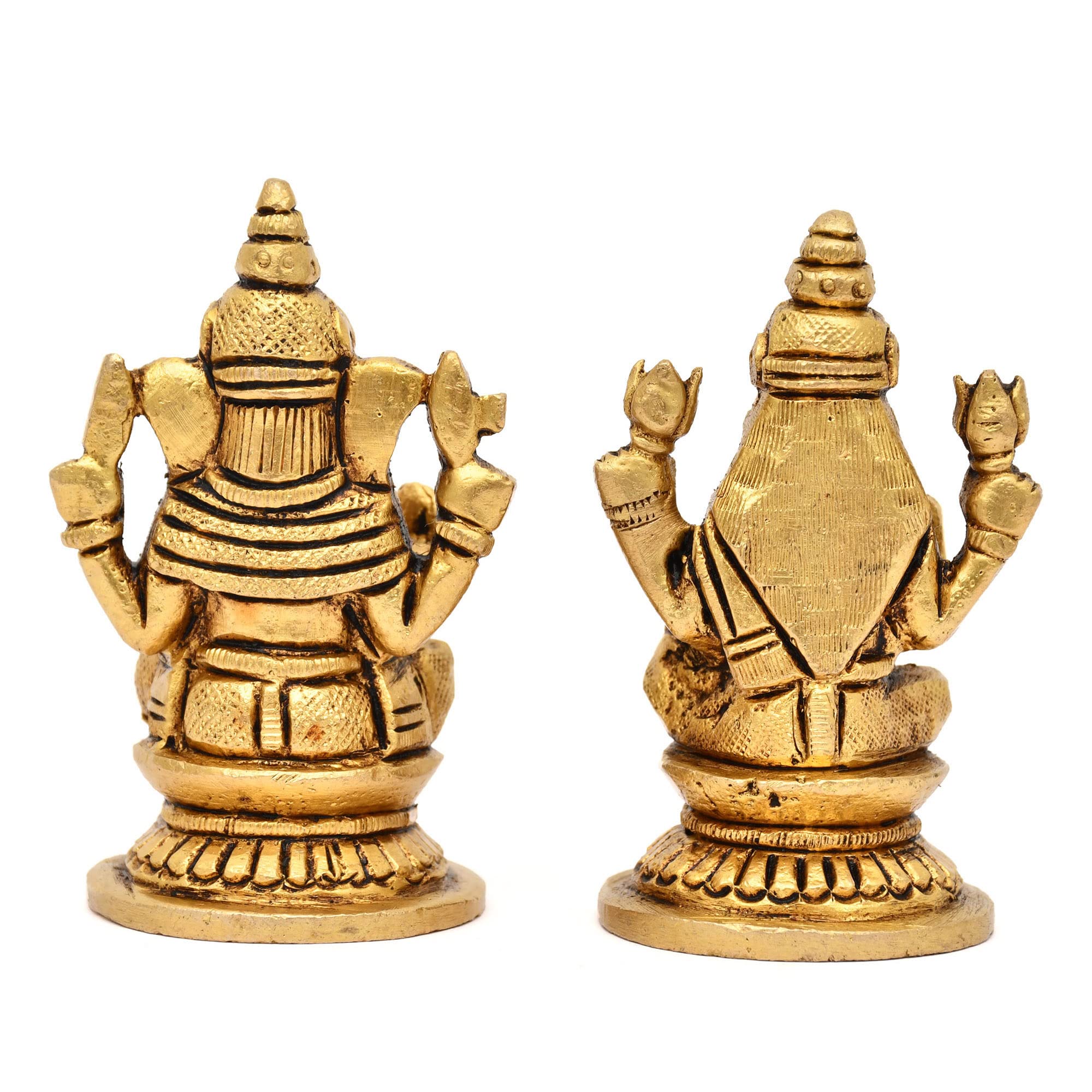 Aargkraft Brass Laxmi Ganesh Idol | Ganesha Lakshmi Religious Figurine Hindu God Sculpture Murti Statue | Diwali/Workplace/Offic