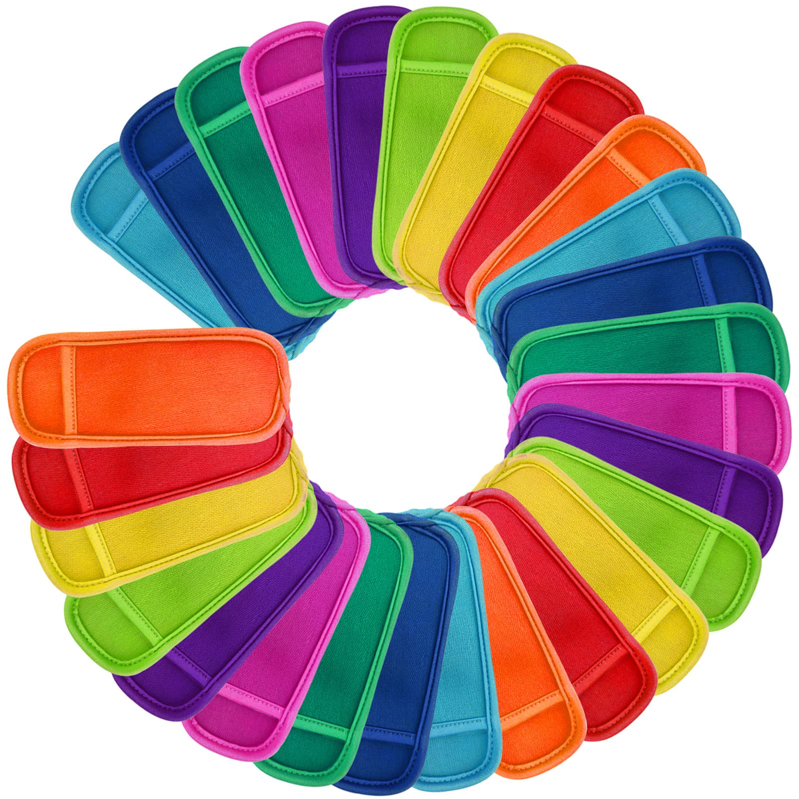 Reifut 27 Pieces In 9 Colors Reusable Popsicle Holders Popsicle Bags Freezer Ice Pop Sleeves Anti Freezing Ice Pop Holders