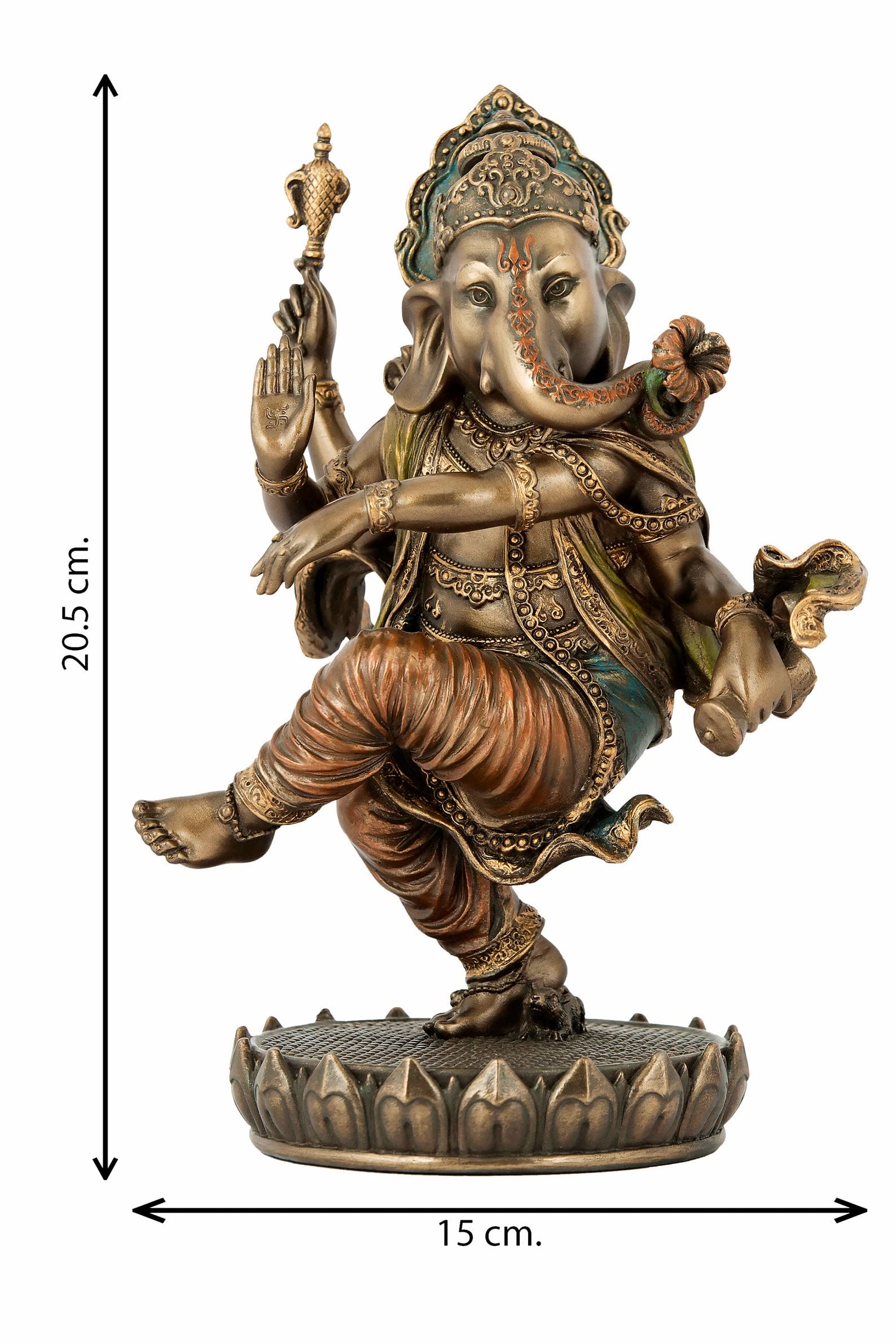 Sri Krishna Culture-New Large Beautiful Dancing Ganesh For Home Decoration-Antique Finish-Resin-Height-8 Inches