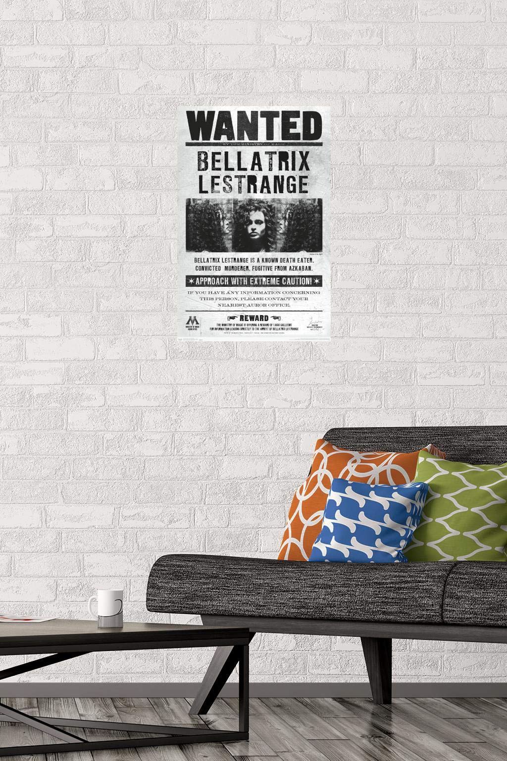 Trends International The Wizarding World: Harry Potter - Bellatrix Wanted Poster Wall Poster, 14.725'' X 22.375'', Premium Poste
