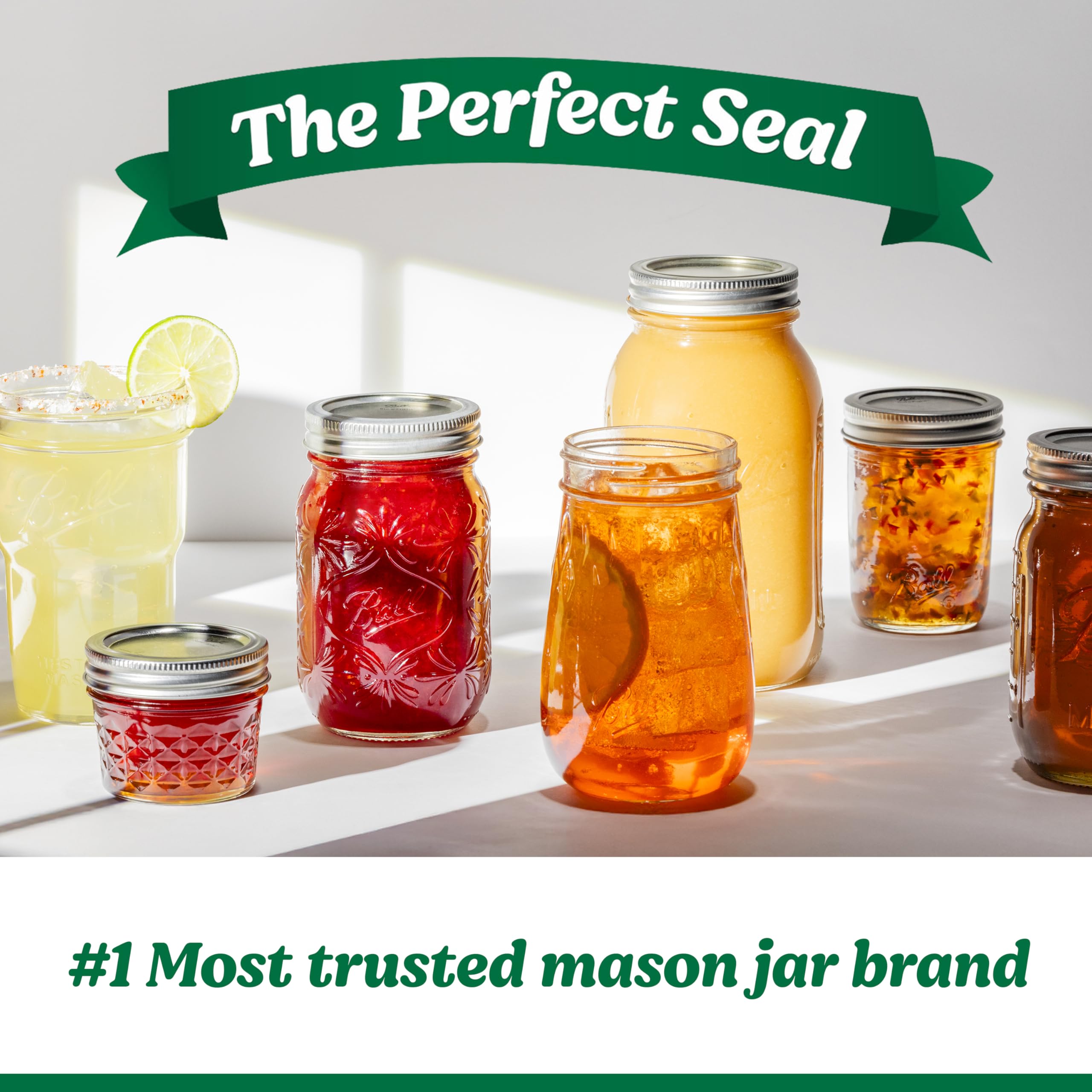 12 Ball Mason Jar With Lid - Regular Mouth - 16 Oz By Jarden (Packs Of 12)