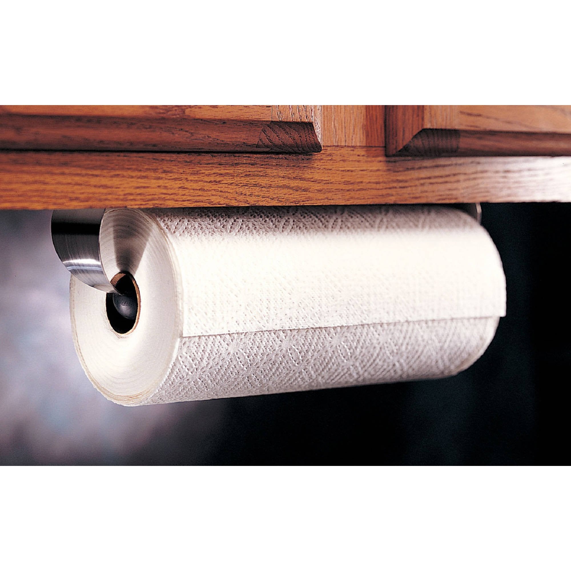 Prodyne Under Cabinet Paper Towel Holder, Silver And Black Small