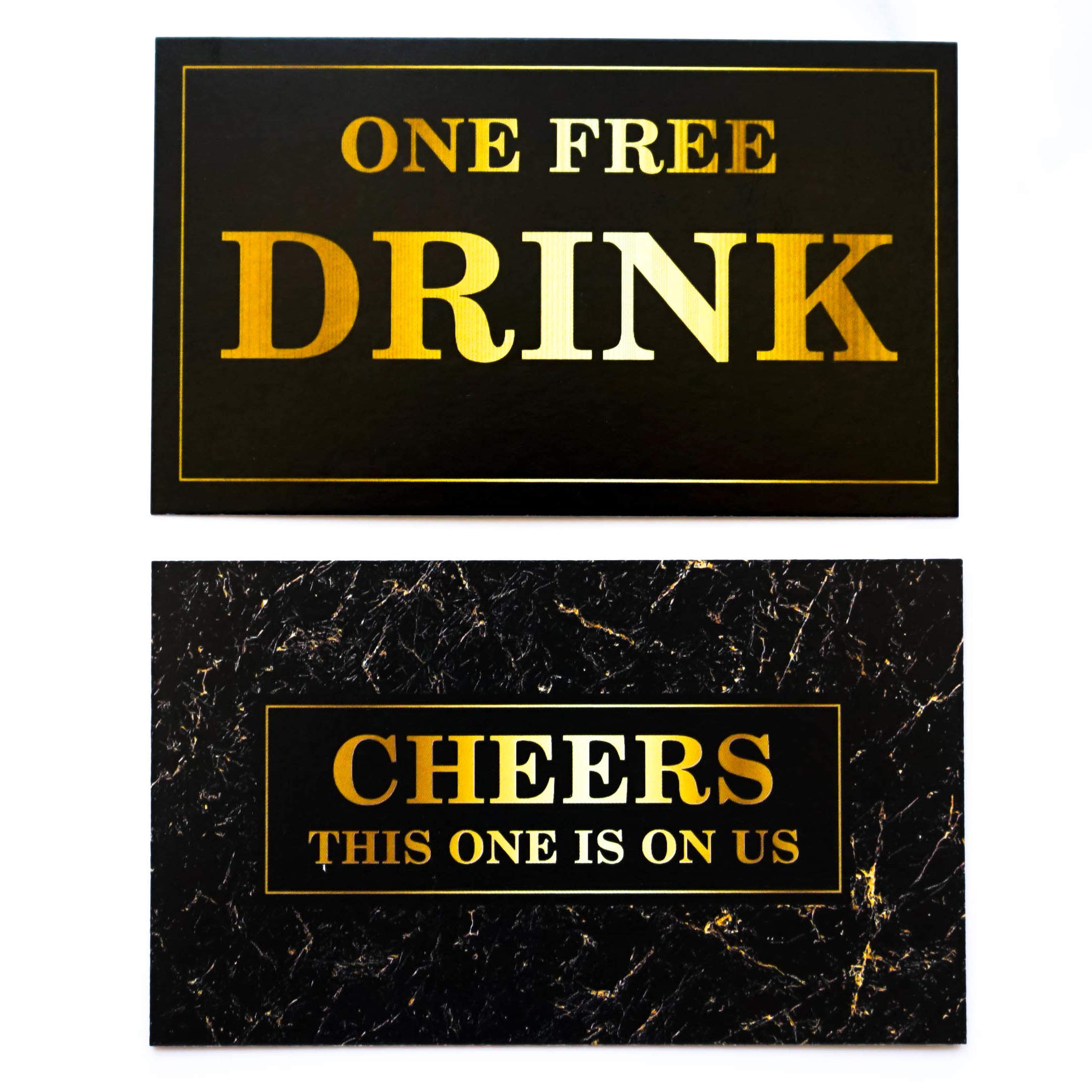 Rxbc2011 100 Free Drink Tickets For Party Marble Card For Free Drink Coupons Wedding Halloween Work Event Bar Black Gold