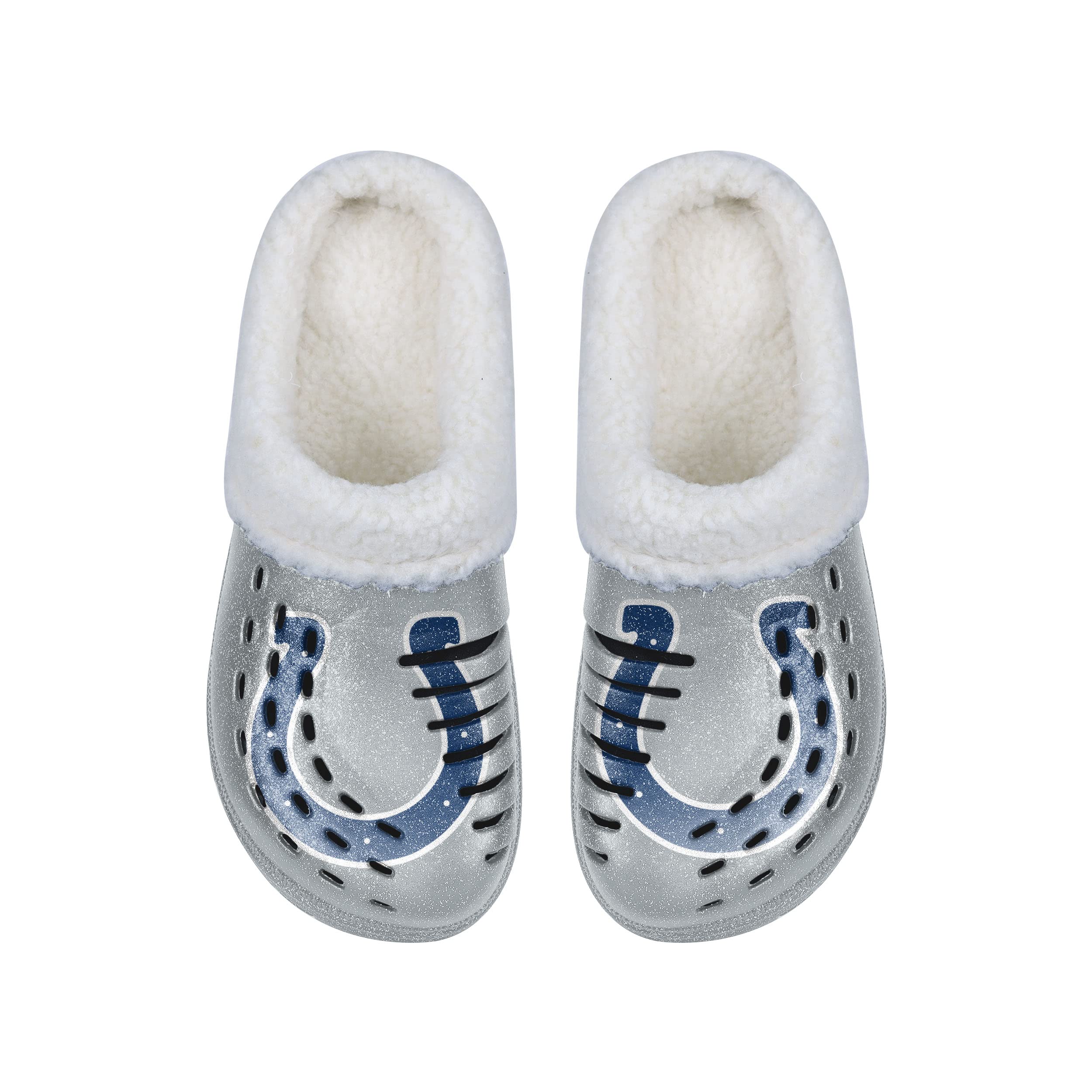 Indianapolis Colts Nfl Womens Sherpa Lined Glitter Clog - S