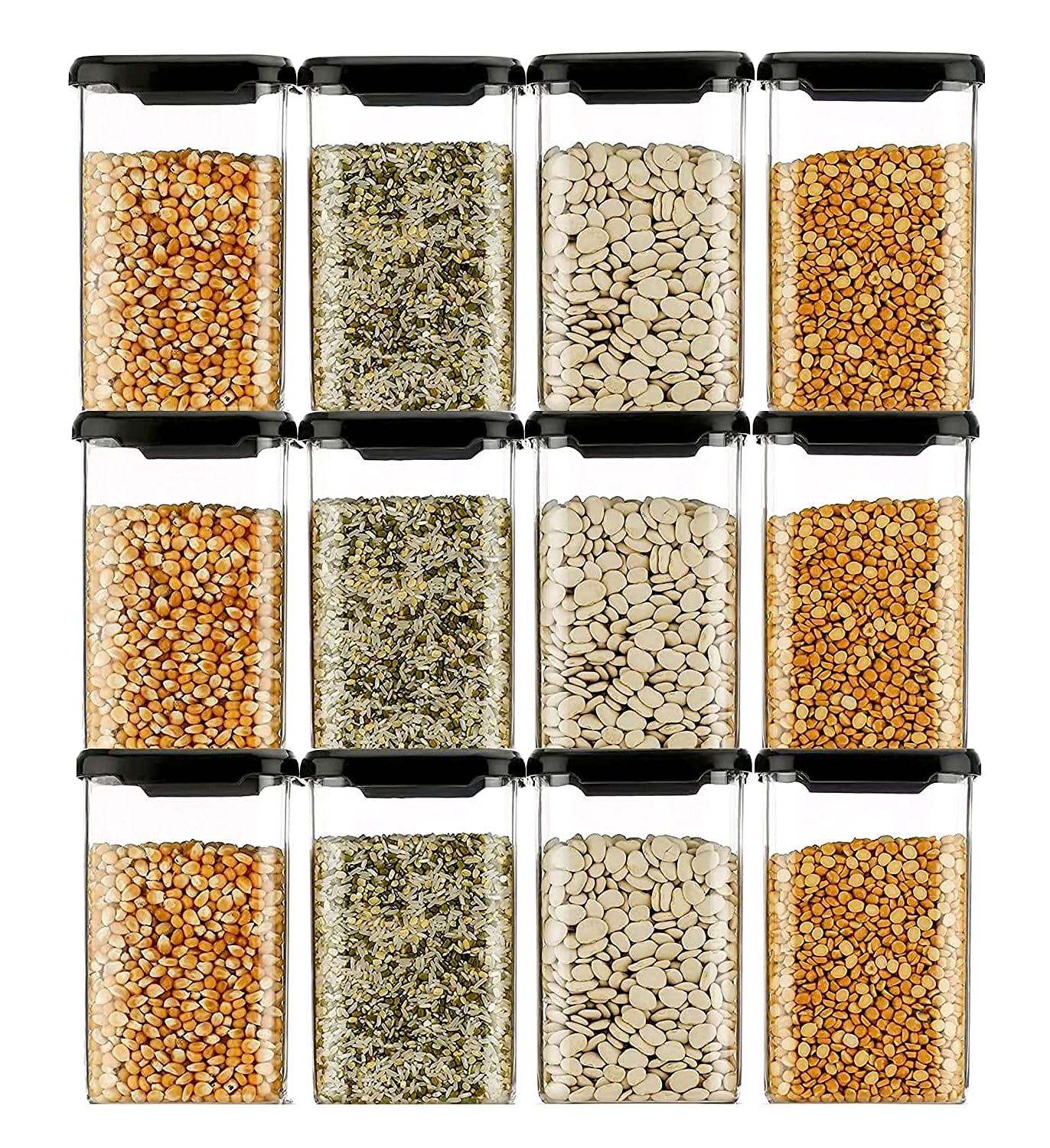Xiran Polyethylene 12 Pcs Unbreakable Containers For Kitchen Storage Set, Kitchen Containers Set, Kitchen Organizer Storage Set,
