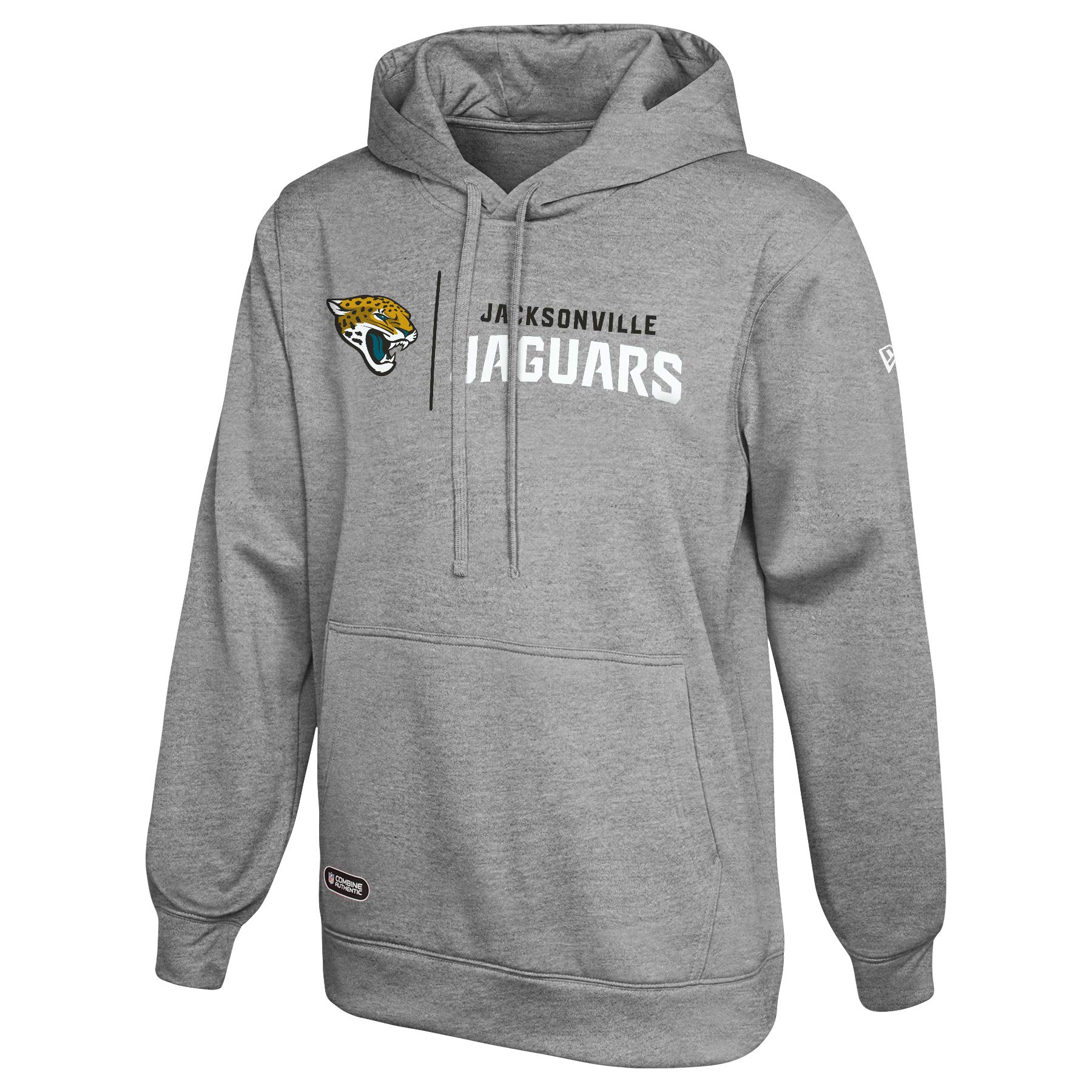 New Era Nfl Mens Cool Grey Gametime Pullover Performance Hoodie, Pro Football Sweatshirt, Jacksonville Jaguars, Small