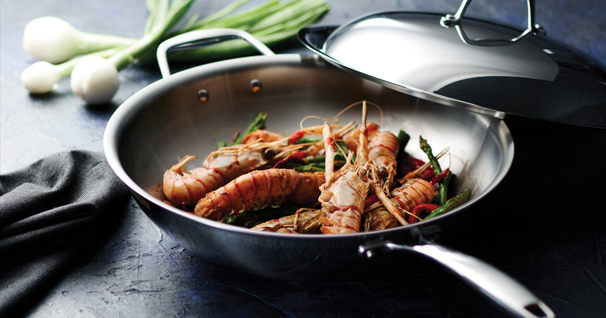 Tramontina Tri-Ply Clad Wok Stainless Steel 12 Inch, 80116/046Ds
