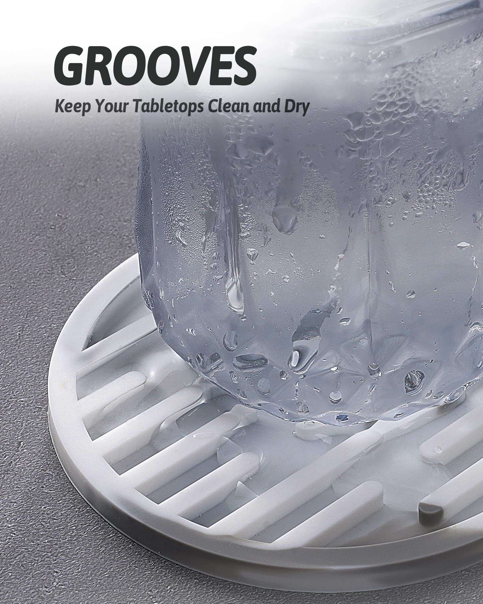 Amoowis Coasters For Drinks, Silicone Coasters Set Of 6, Drink Coasters For Coffee Table With Holder, Coaster For Wooden Table,