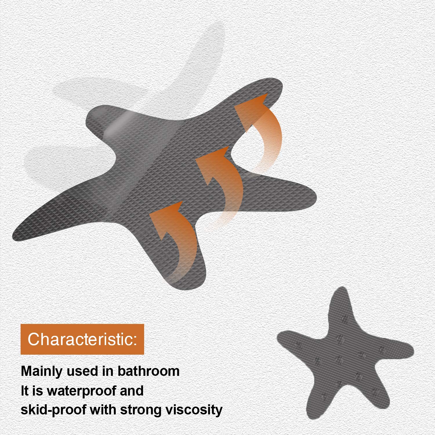 Secopad Anti Slip Shower Stickers  24 PCS Safety Bathtub Stickers Adhesive Decals with Premium Scraper for Bath Tub Shower Stairs Ladders Boats (Gray)