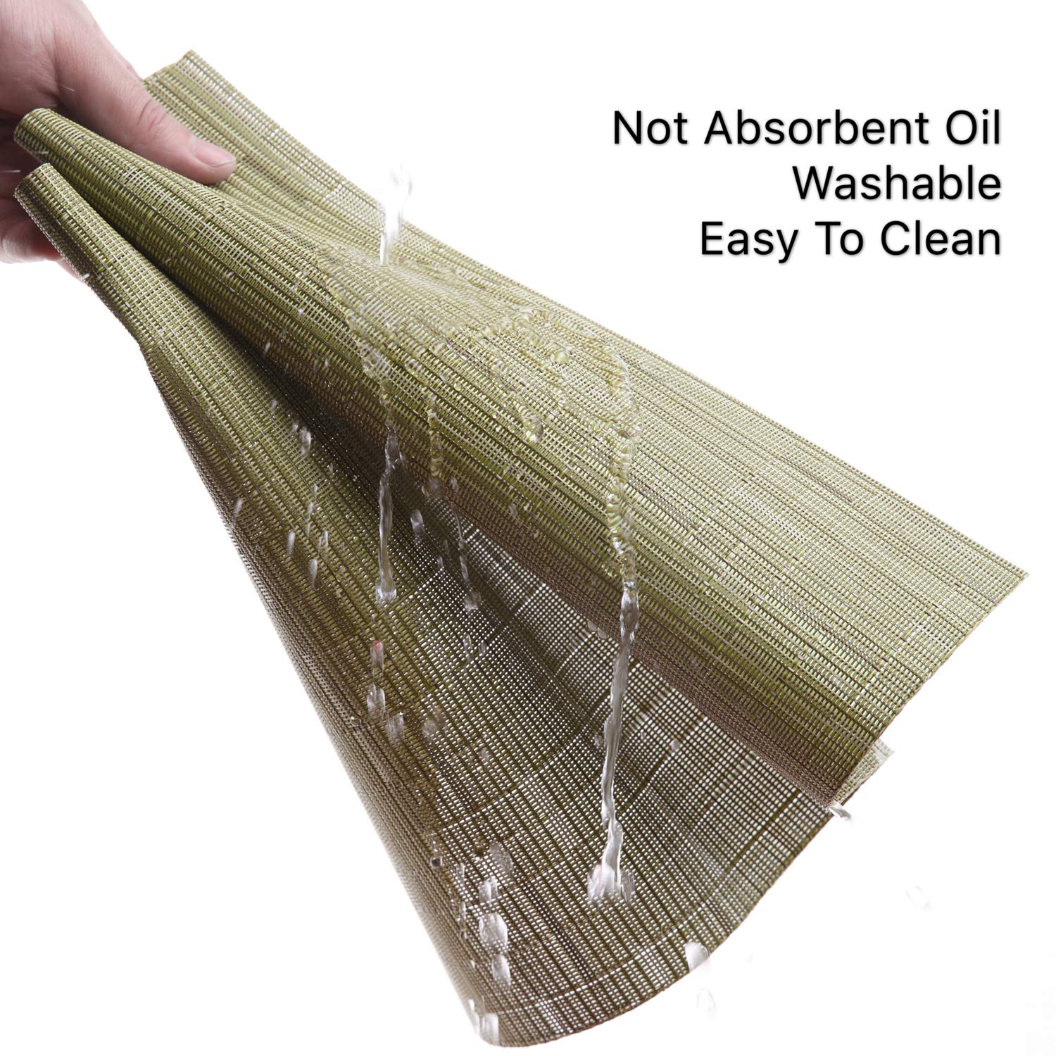 Myir Jun Place Mats, Table Mats Set Of 4 Indoor Placemats Washable Non-Slip Heatproof Woven Placemats For Dining Table Fabric Pl