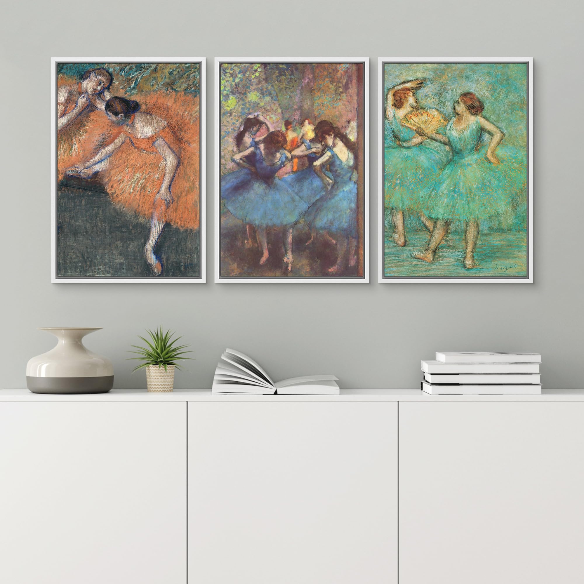 Wall26 Framed Canvas Print Wall Art Set Dancers By Edgar Degas Cultural Historic Oil Painting Fine Art Reproduction Scenic Color