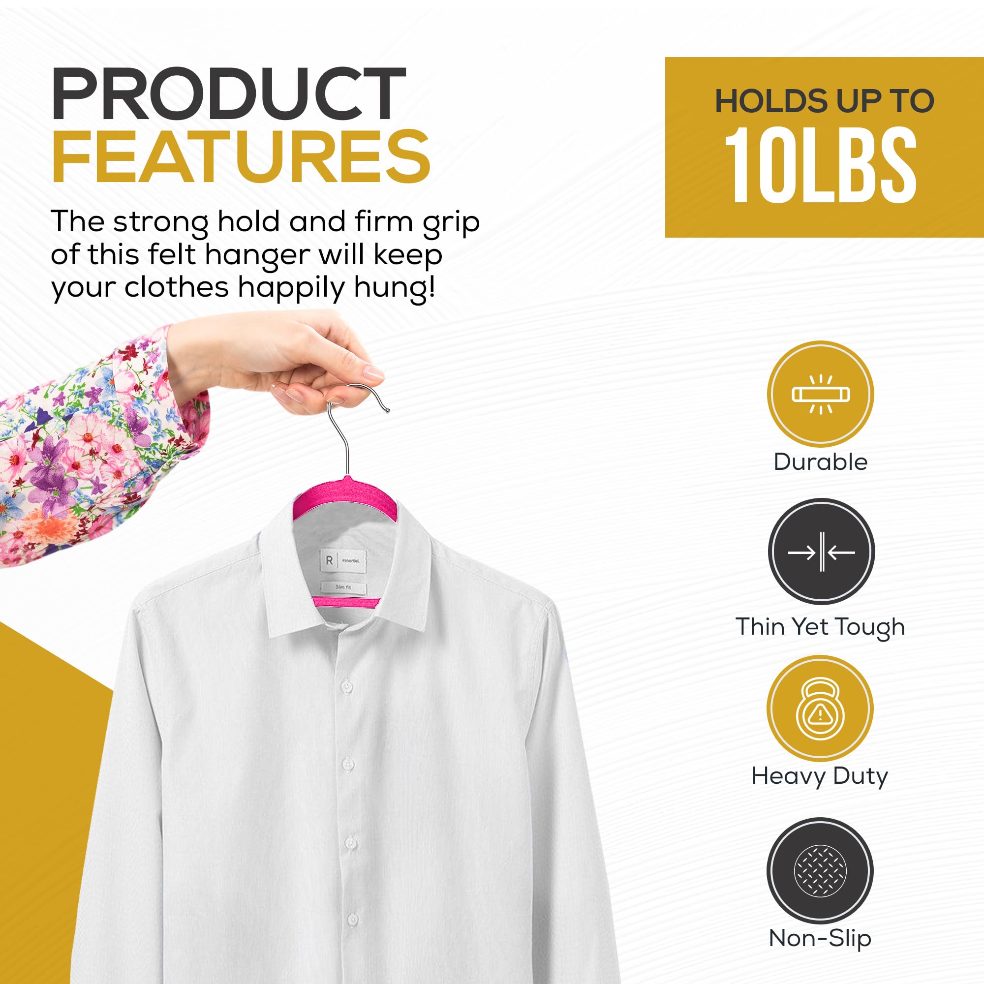 New Premium Quality Velvet Hanger (Set Of 50) - Ultra -Thin No Slip Velvet Suit Hangers - Swivel Rose Gold Hooks, Stronger Than