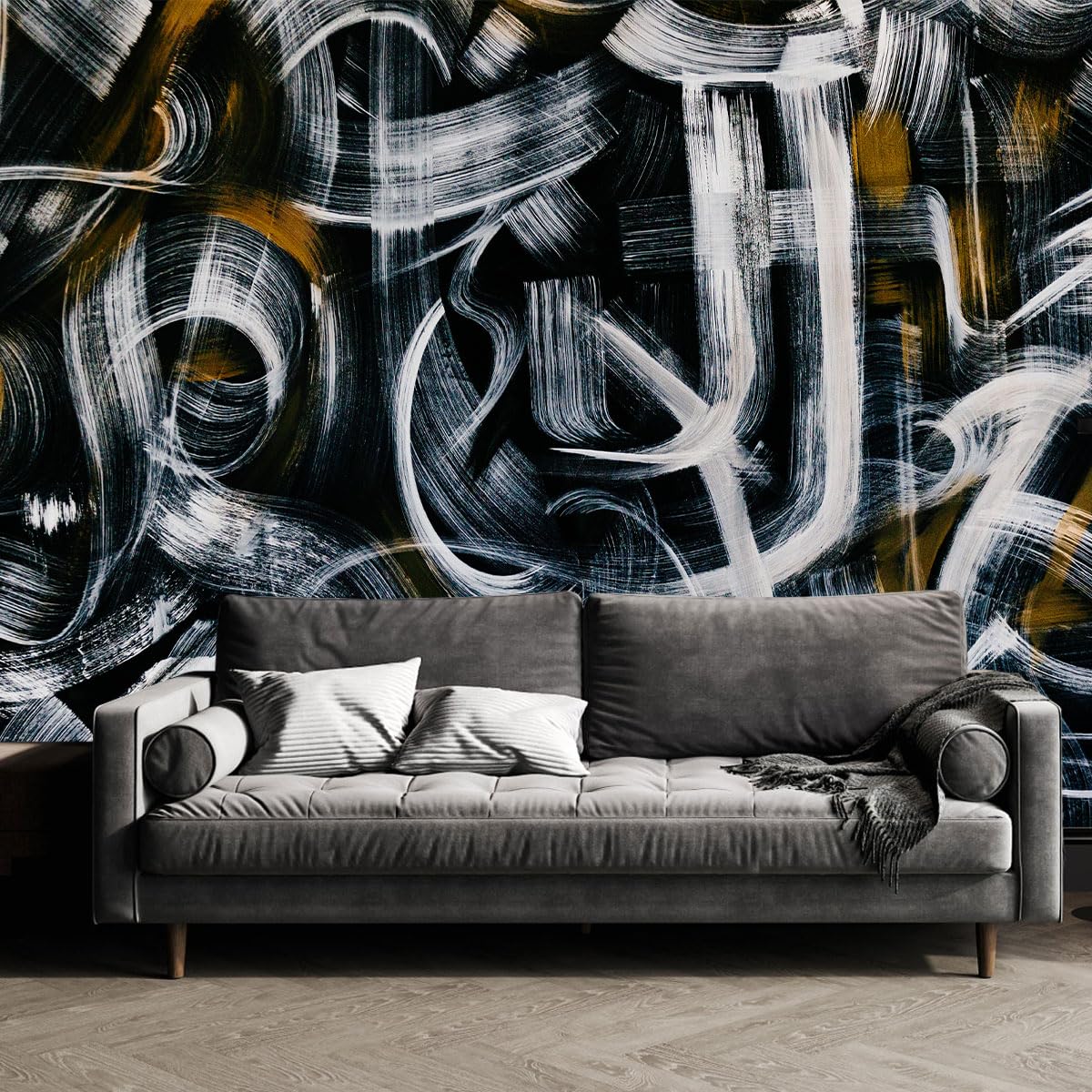 MFWFM Abstract Art Wall Mural Fabric Texture Wallpaper for Bedroom Living Room (Not Peel n Stick)