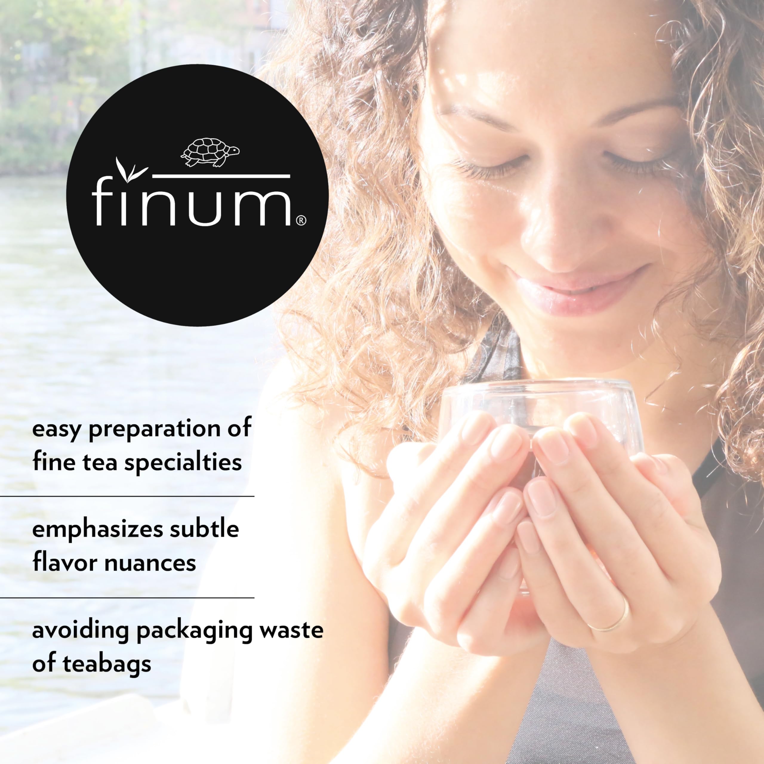 Finum Disposable Paper Tea Filter Bags For Loose Tea, White, Large, 100 Count