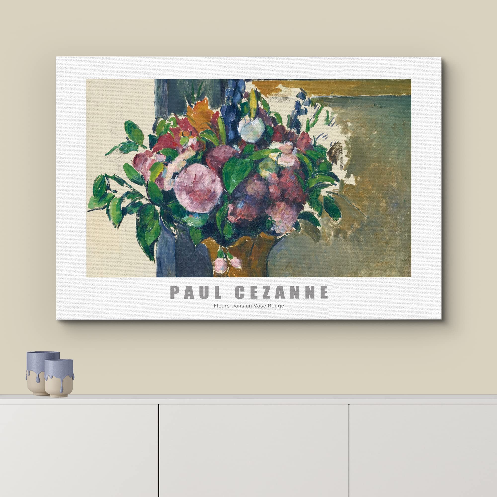 Wall26 Canvas Print Wall Art Flowers In A Vase By Paul Cezanne Historic Cultural Illustrations Fine Art Traditional Colorful For