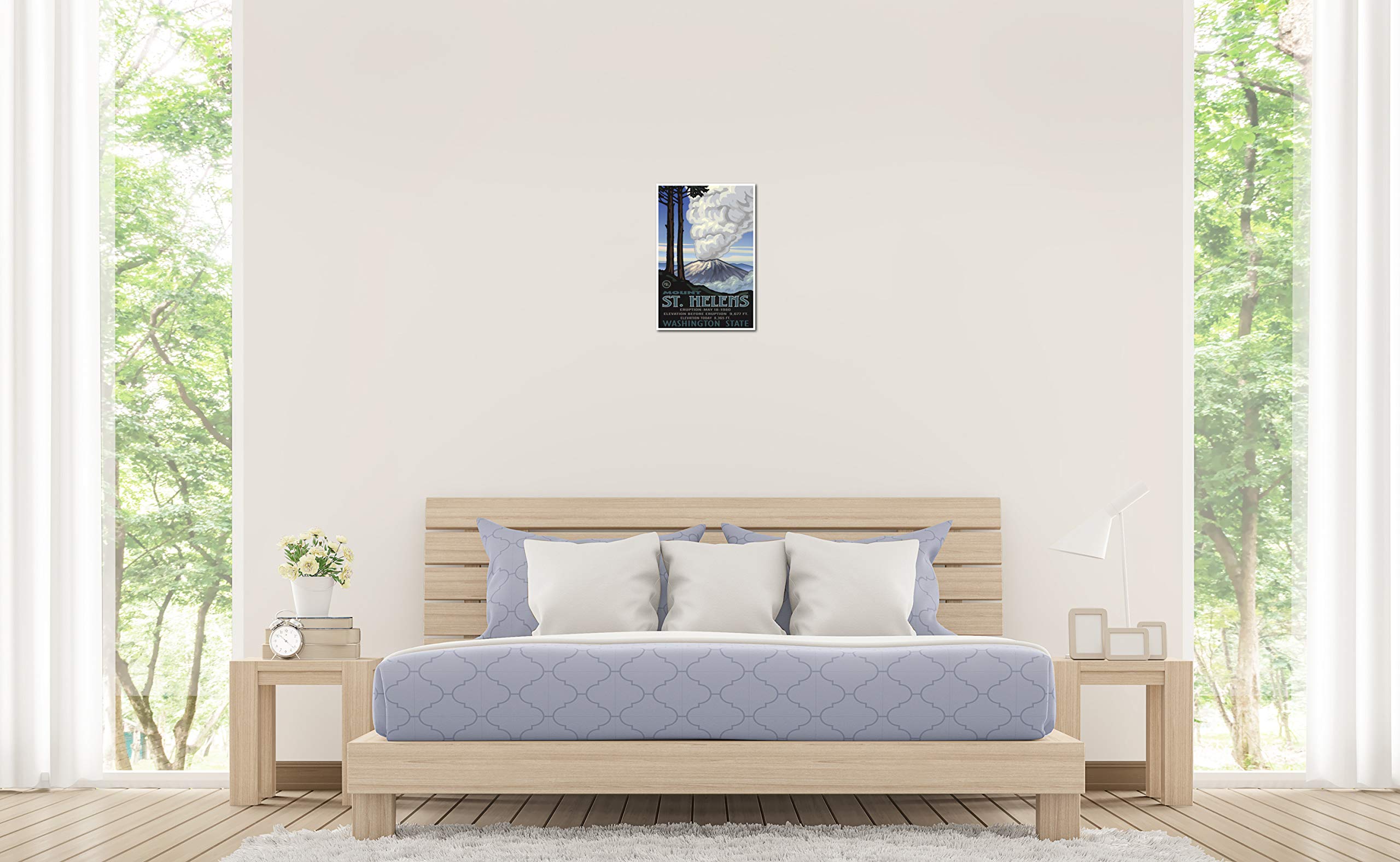 Mount St. Helen'S Washington Eruption Giclee Art Print Poster From Travel Artwork By Artist Paul A. Lanquist 12'' X 18''