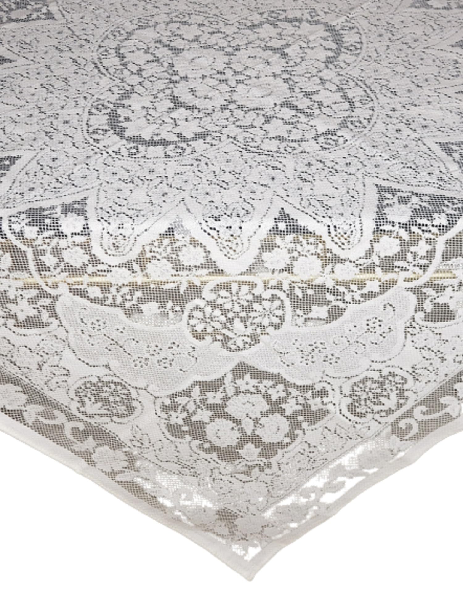 Aristocrata Square Floral Lace Tablecloth, Table Topper. Size - 40 Inch Square