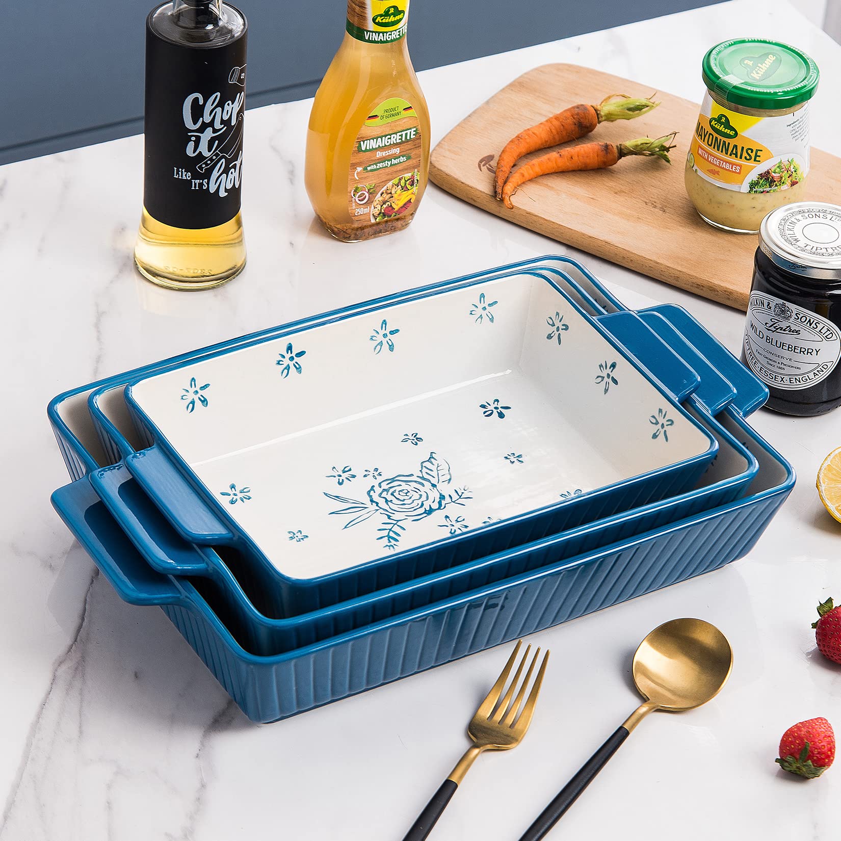 Wisenvoy Baking Dish Casserole Dish Ceramic Casserole Dishes For Oven Lasagna Pan Bakeware Sets Baking Dish Set