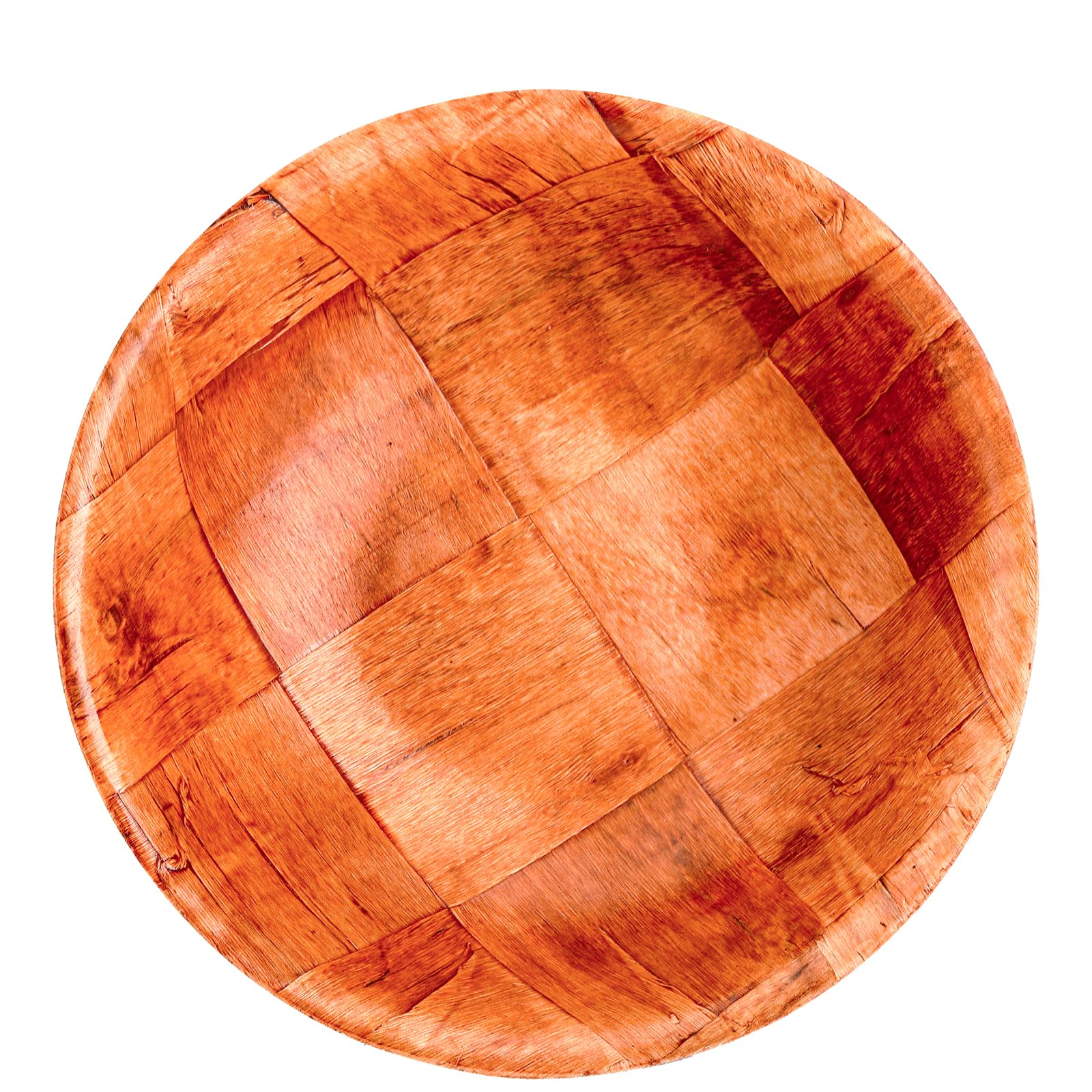 Elsjoy 8 Pack Wooden Woven Salad Bowl, 8 Inch Stackable Round Wood Serving Bowl, Rustic Mixing Bowl For Salad, Fruits, Vegetable