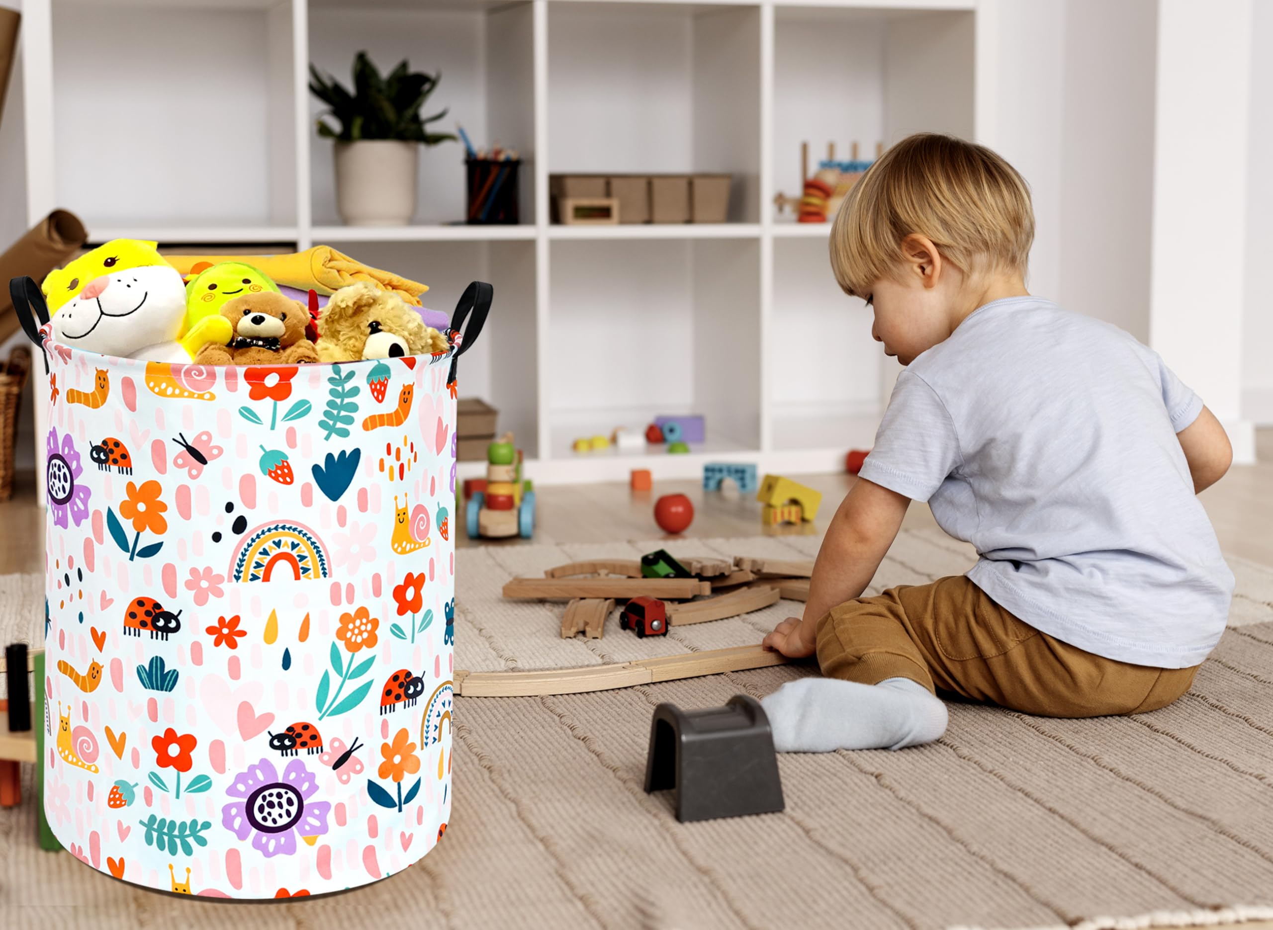 Huayee 19.7 Inch Baby Laundry Hamper Bedroom Laundry Basket Storage Basket Fabric Organization Basket, Storage Bin, Toy Box,Gift