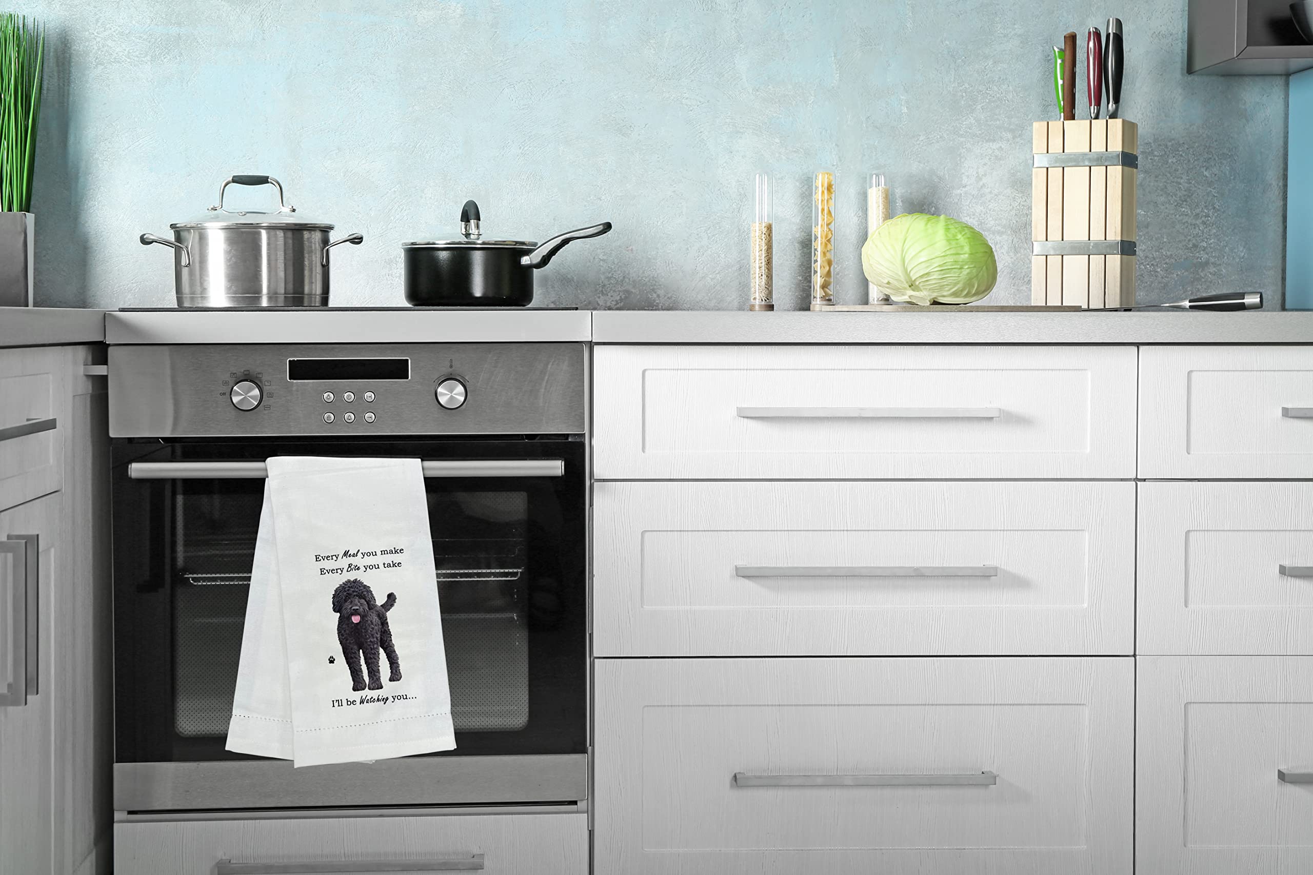 Dark Labradoodle Kitchen Towel - Soft Highly Absorbent - Dark Labradoodle Gifts - Dish Towels For Washing Dishes - Tea Towels -